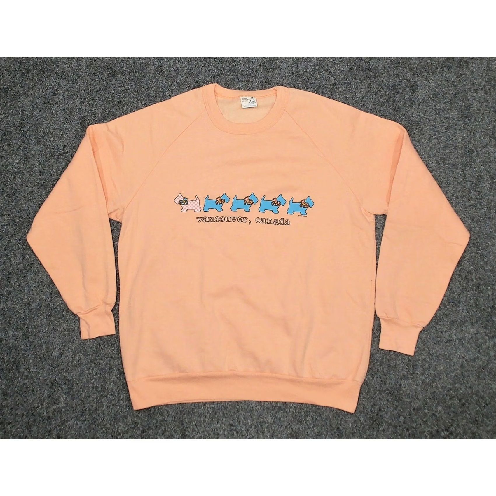 Vintage 80s Scottie Dog Vancouver Sweatshirt Womens XL Peach Raglan Teepee Handicrafts Size XL / US 12-14 / IT 48-50 - 3 Thumbnail