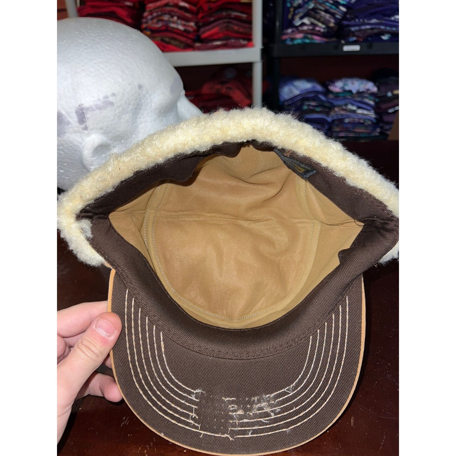 Vintage Vintage Trapper Hat Sheepskin Suede K-Brand 1980s 80s VTG OS Size ONE SIZE - 7 Thumbnail