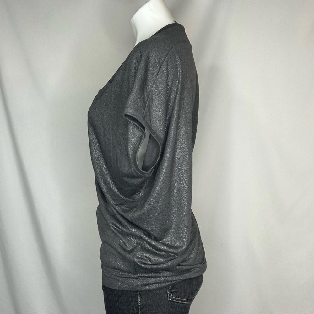 Vince Vince Metallic Gunmetal Drape Top with Dolman Sleeves, XS Size XS / US 0-2 / IT 36-38 - 2 Thumbnail