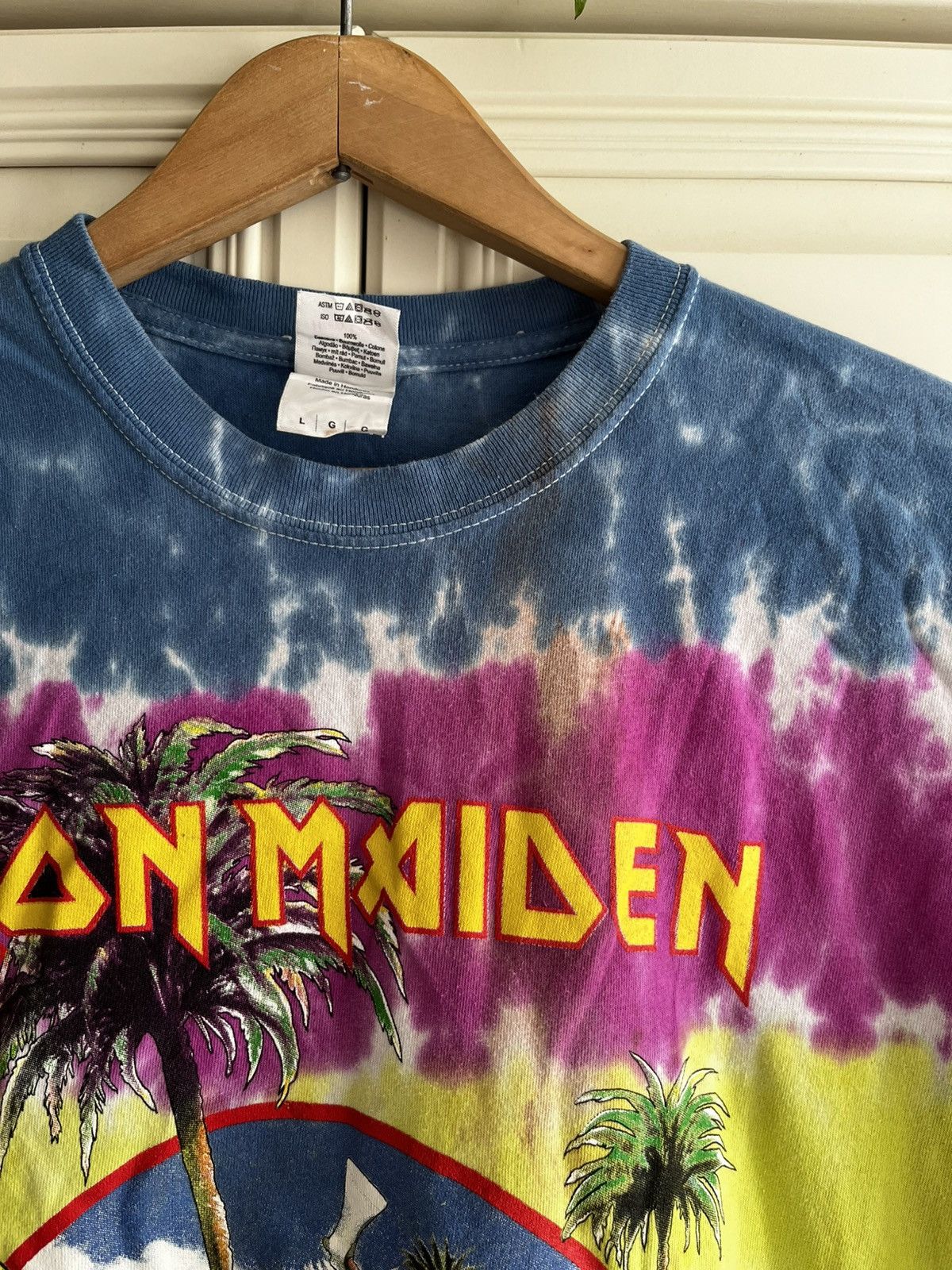 Iron Maiden Vintage Style Iron Maiden Tie Dye Tee Shirt Size US L / EU 52-54 / 3 - 4 Thumbnail