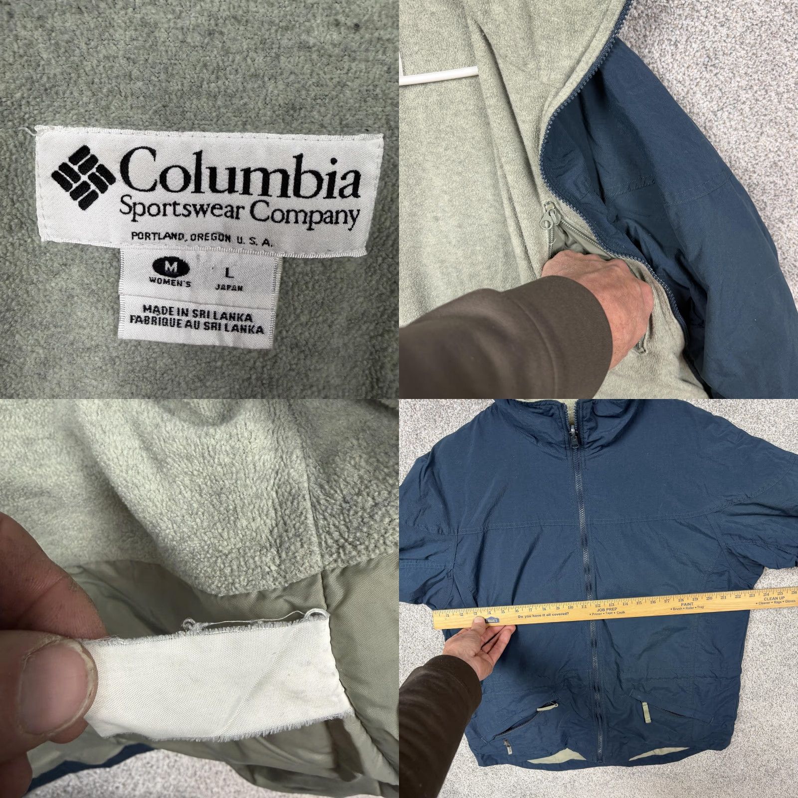 Vintage VTG 90s Columbia Windbreaker Jacket Womens L Blue Fleece Lined Hiking Gorpcore Size L / US 10 / IT 46 - 8 Thumbnail