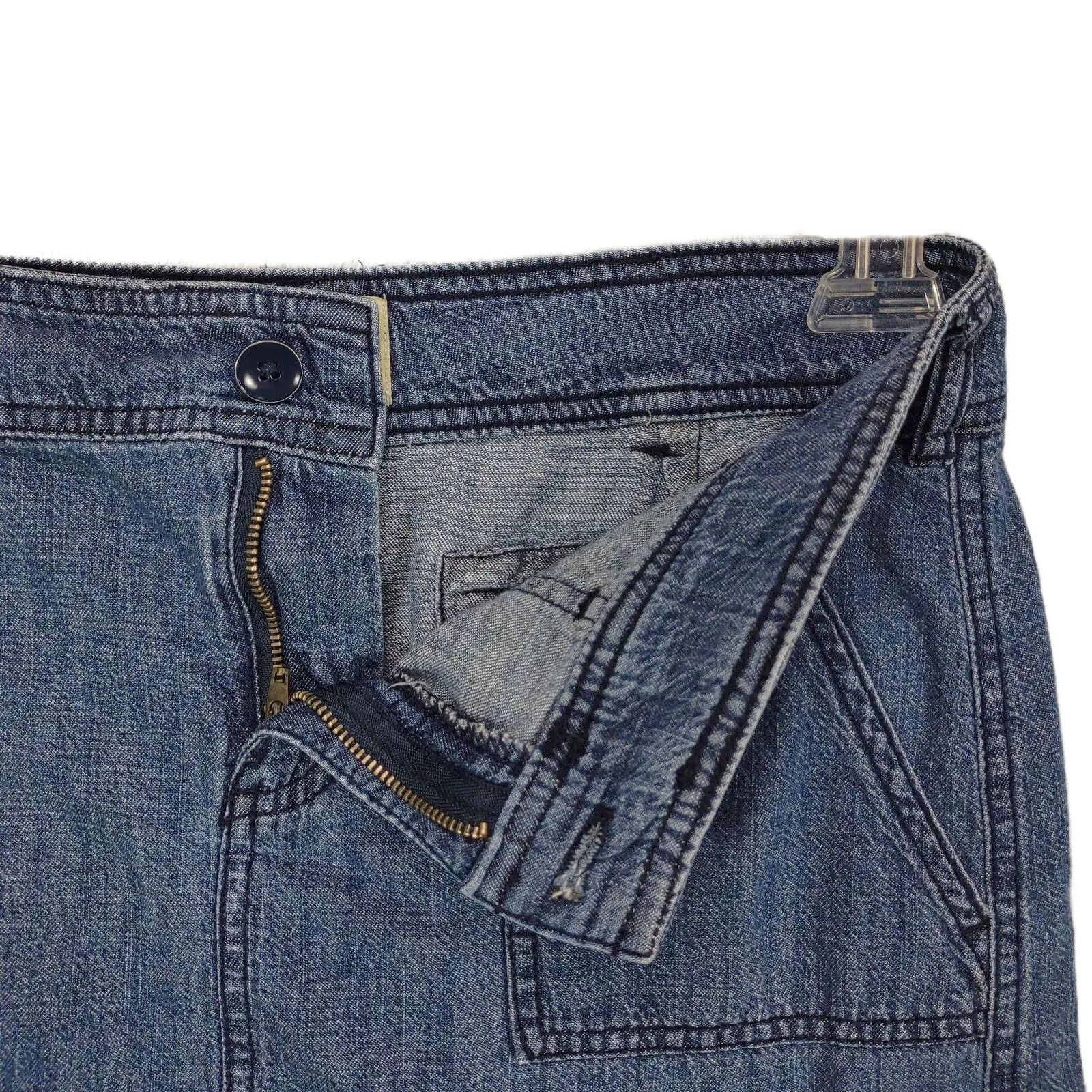 G.H. Bass & Co. G.H. Bass Women's Cargo Denim Short Jean Skirt Size 26" / US 2 / IT 38 - 3 Thumbnail