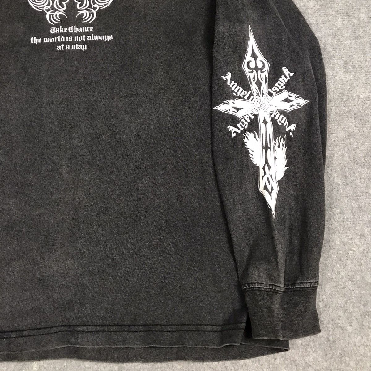 14th Addiction × Japanese Brand × KMRii Angel Devil Black Sun faded Distress Punk long Tshirt Size US S / EU 44-46 / 1 - 5 Thumbnail