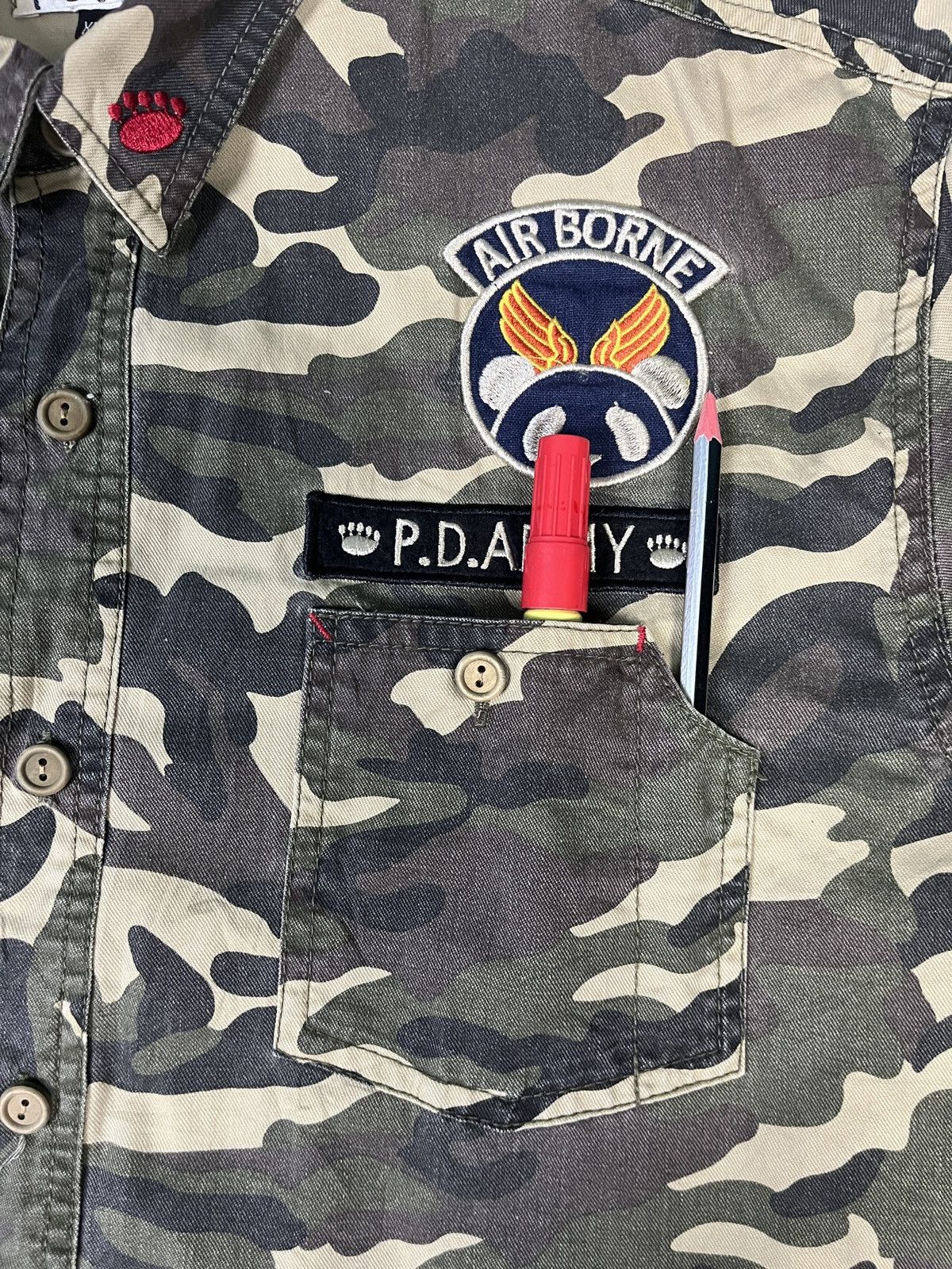 Japanese Brand Pandiesta Embroidery Camo Army Stripes Jacket Size US L / EU 52-54 / 3 - 12 Thumbnail