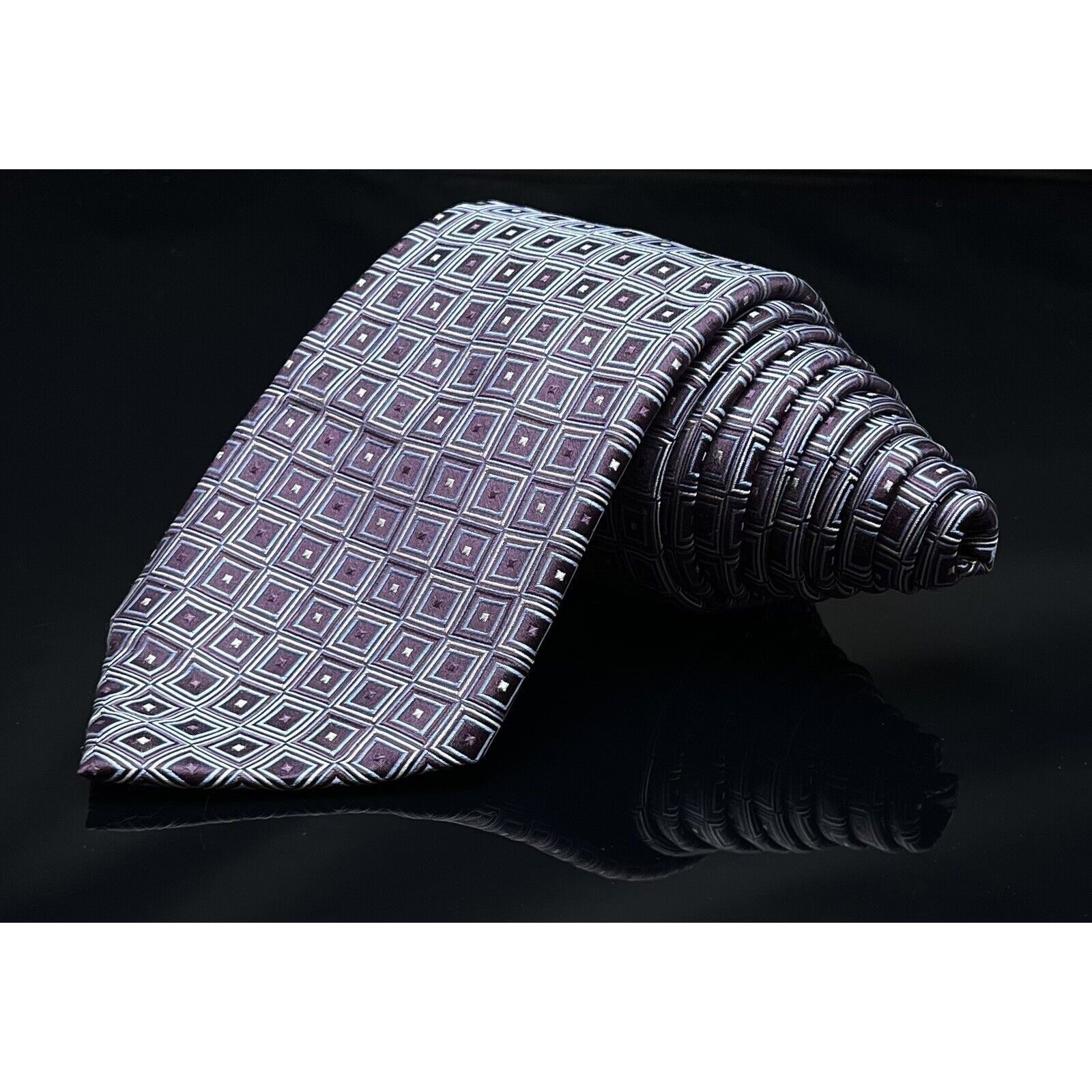 Donald Trump Donald j. Trump Designer Tie Men One Size 100% Silk Purple G Size ONE SIZE - 6 Thumbnail