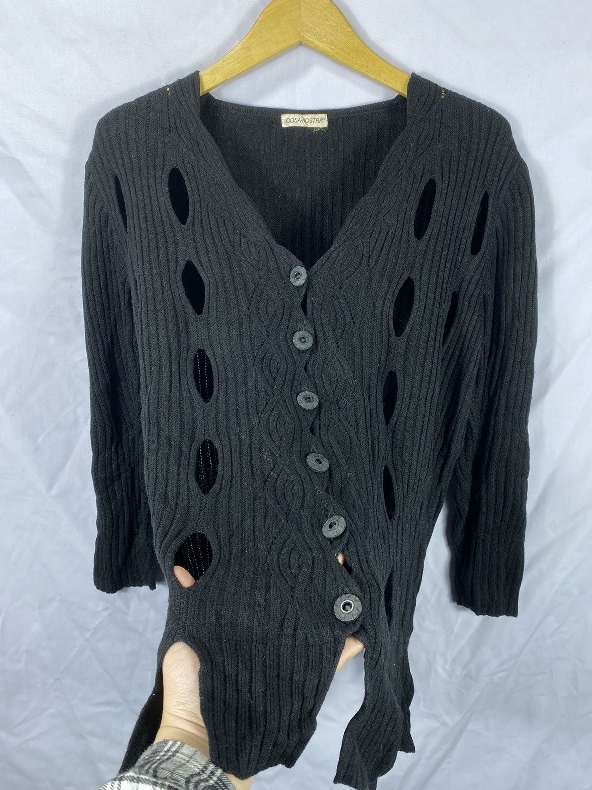 Beauty Beast × Hysteric Glamour × Japanese Brand Japanese Brand Distressed Costa Nostra Knitwear Cobain Style Size US M / EU 48-50 / 2 - 3 Thumbnail