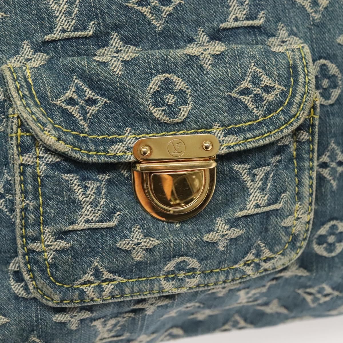 Louis Vuitton LOUIS VUITTON Monogram Denim Buggy GM Shoulder Bag Blue Size ONE SIZE - 15 Thumbnail
