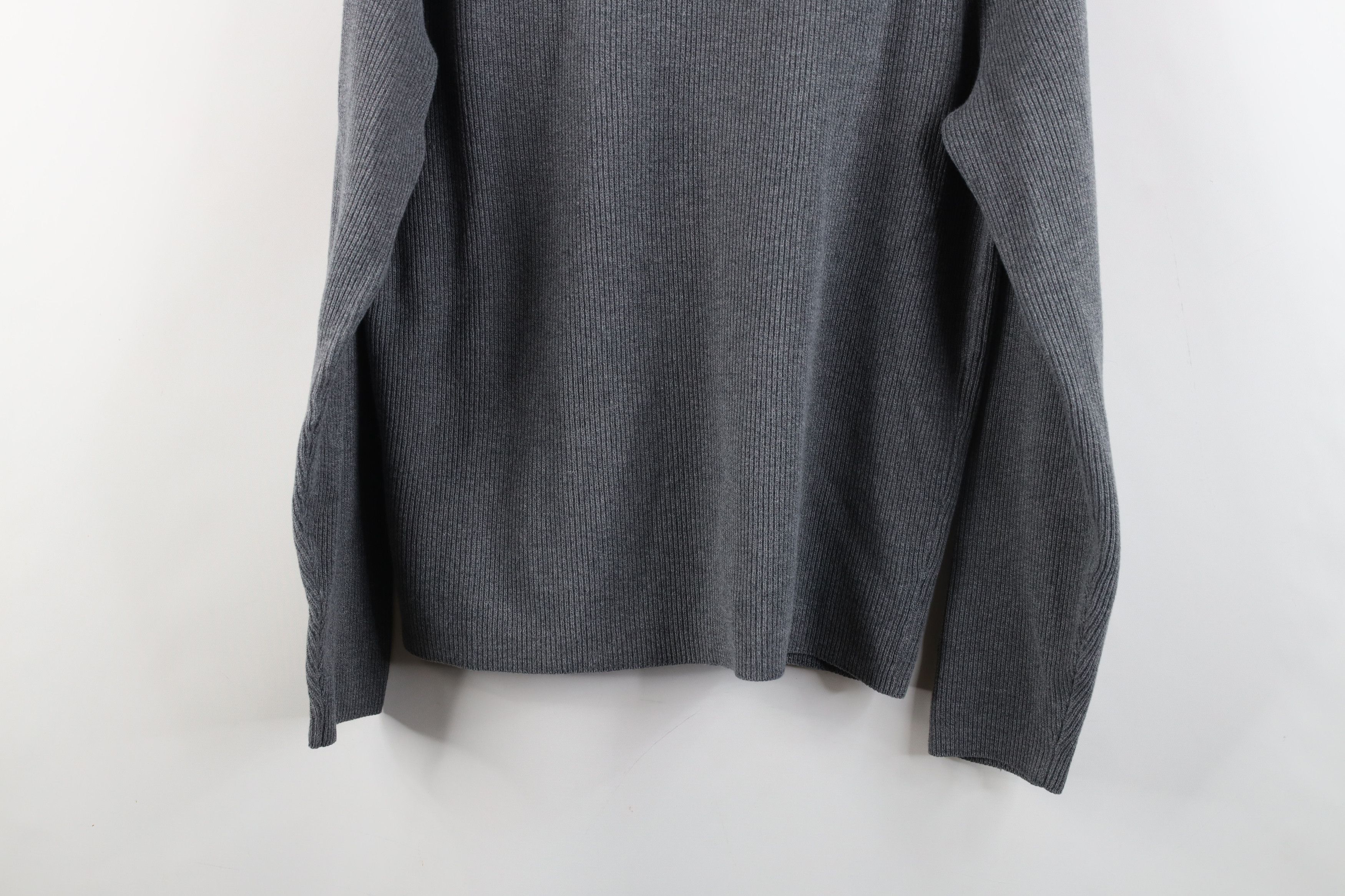 Eddie Bauer × Vintage Vintage 90s Eddie Bauer Ribbed Knit Long Sleeve Polo Gray Size US M / EU 48-50 / 2 - 11 Thumbnail
