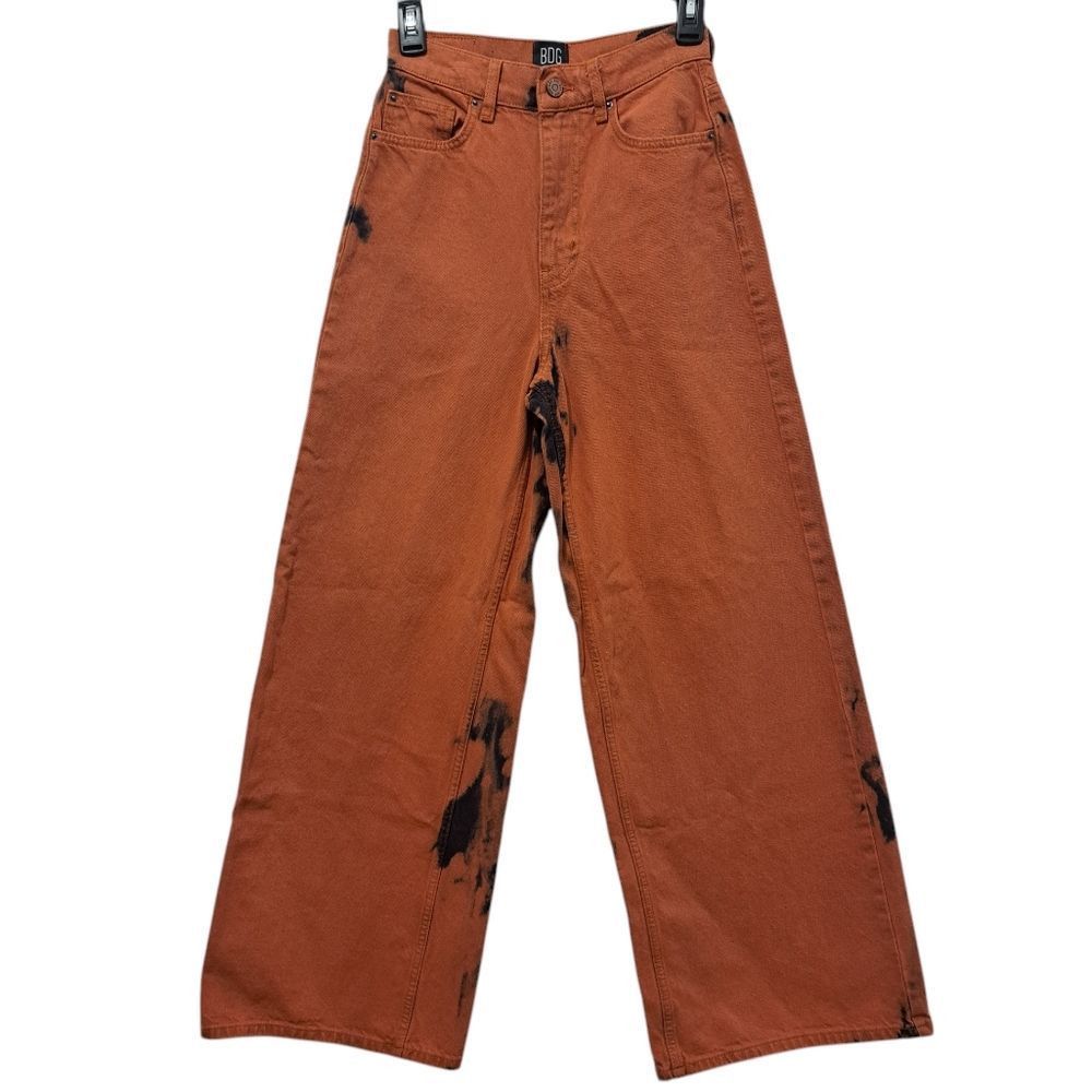Bdg BDG The A Wide Leg Ombre Acid Wash Grunge Streetwear Baggy Jeans Size 26 Orange Size 26" / US 2 / IT 38 - 1 Thumbnail