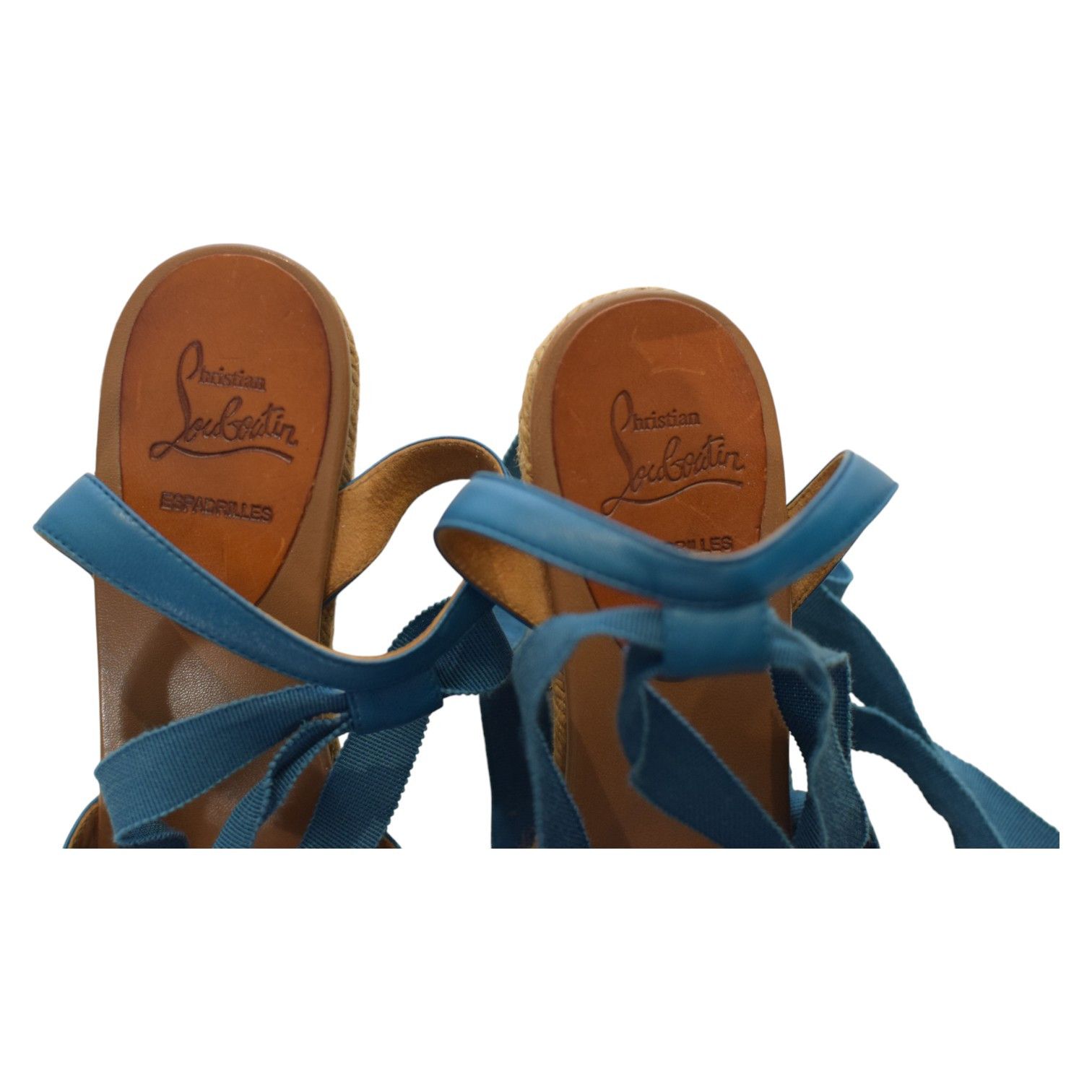 Christian Louboutin Christian Louboutin Blue Ankle Tie Up Espadrille Wedge Size US 8 / IT 38 - 10 Thumbnail