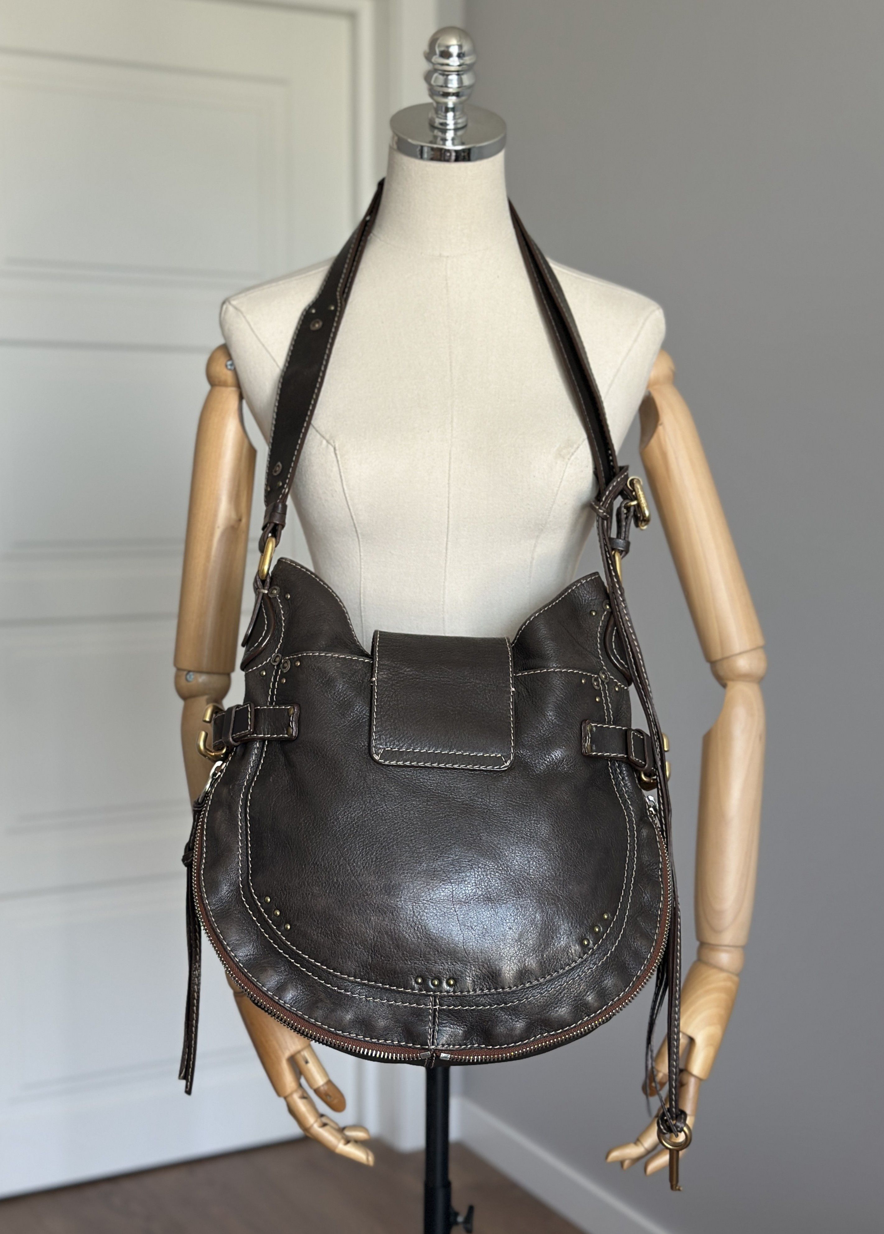 Chloe Chloe Pebbled Leather Paddington Hobo 02-07-53 Made In Italy Size ONE SIZE - 17 Thumbnail
