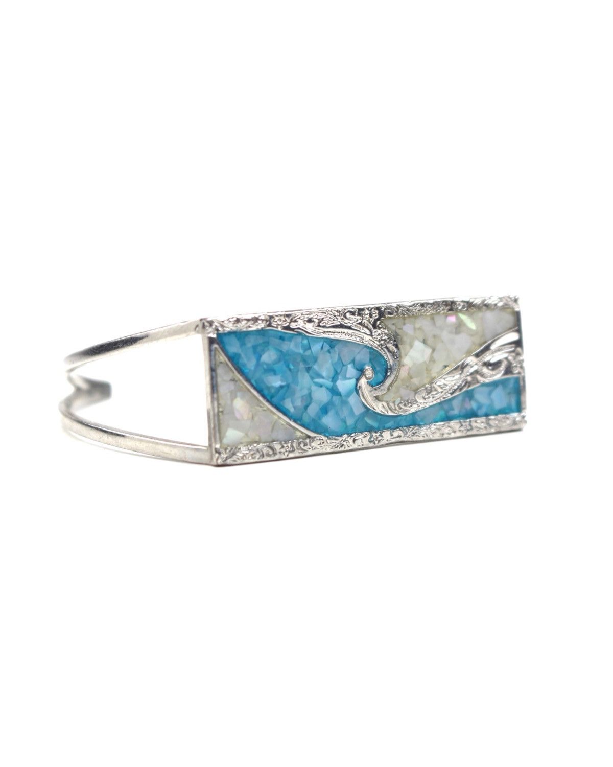 Hysteric Glamour 2000S JAPANESE MADE MOTHER OF PEARL WAVE INLAY CUFF BRACELET Size ONE SIZE - 2 Thumbnail