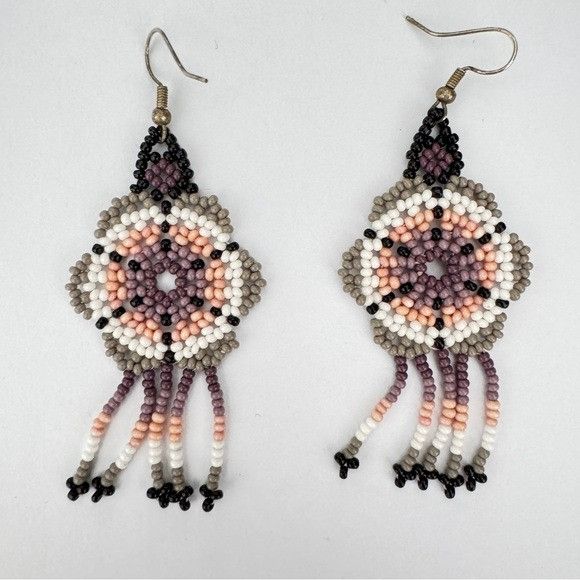 Other Handmade Mexican Huichol Beaded Dangle Multicolor Seed Beads Size ONE SIZE - 1 Thumbnail