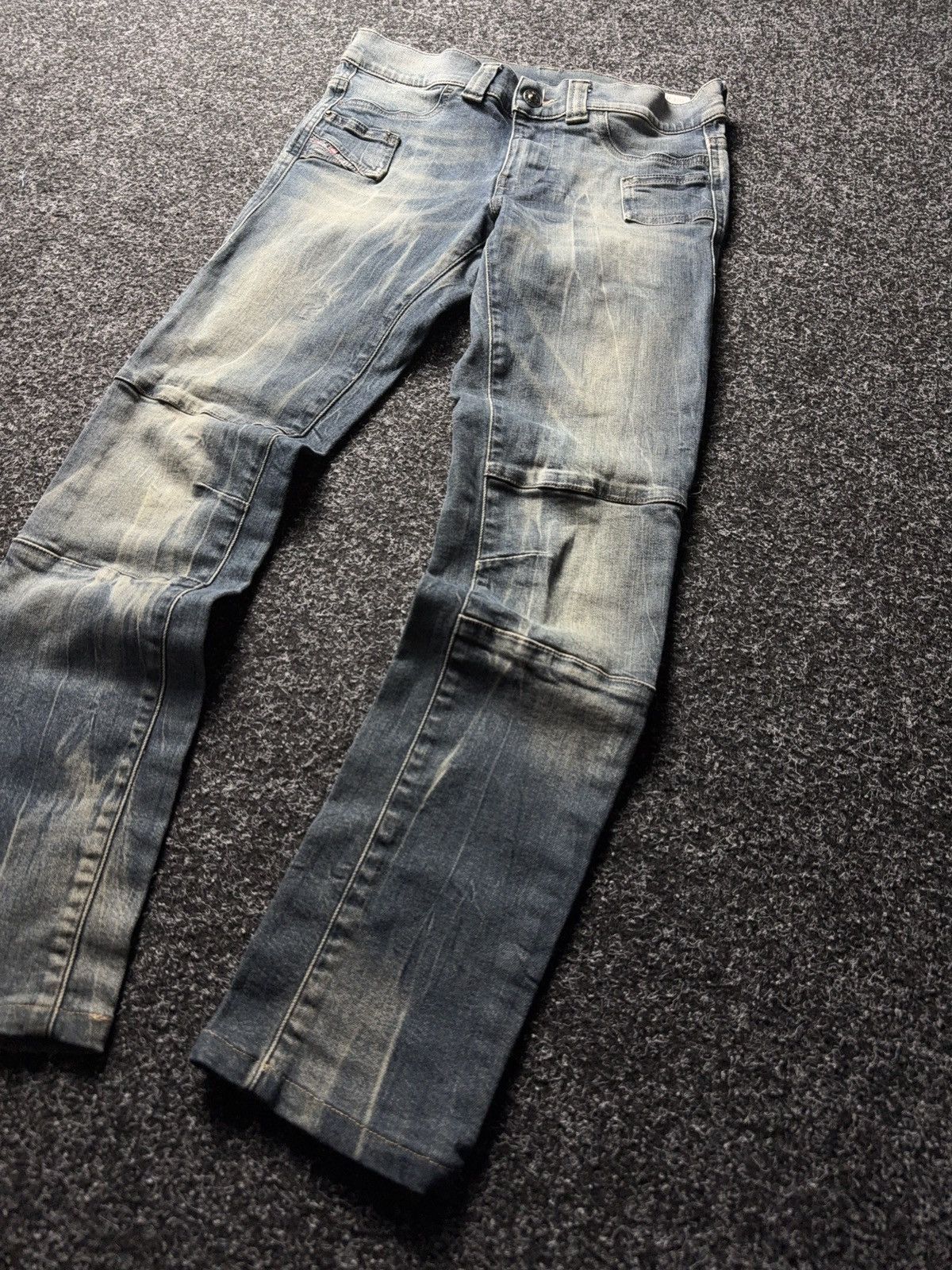 Diesel 00s Diesel JEGONFIRE Moto Faded Denim Jeans Slim Straight Size 27" / US 4 / IT 40 - 3 Thumbnail