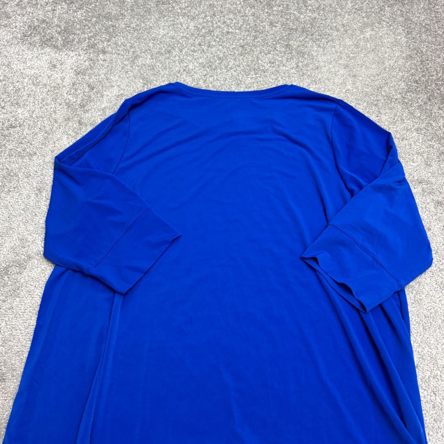 Calvin Klein Calvin Klein Collection Blouse Womens Plus 1X Royal Blue Long Sleeve Tunic Shirt NWT Size XL / US 12-14 / IT 48-50 - 4 Thumbnail