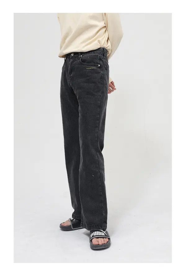 VIBE Japanese retro loose solid color washed waist flared jeans Size US 32 / EU 48 - 6 Thumbnail