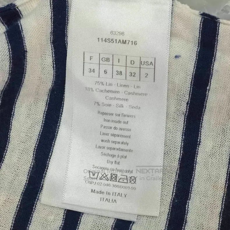 Dior Dior Dark blue and white striped plant pattern sweater Size XXS / US 00 / IT 34 - 6 Thumbnail