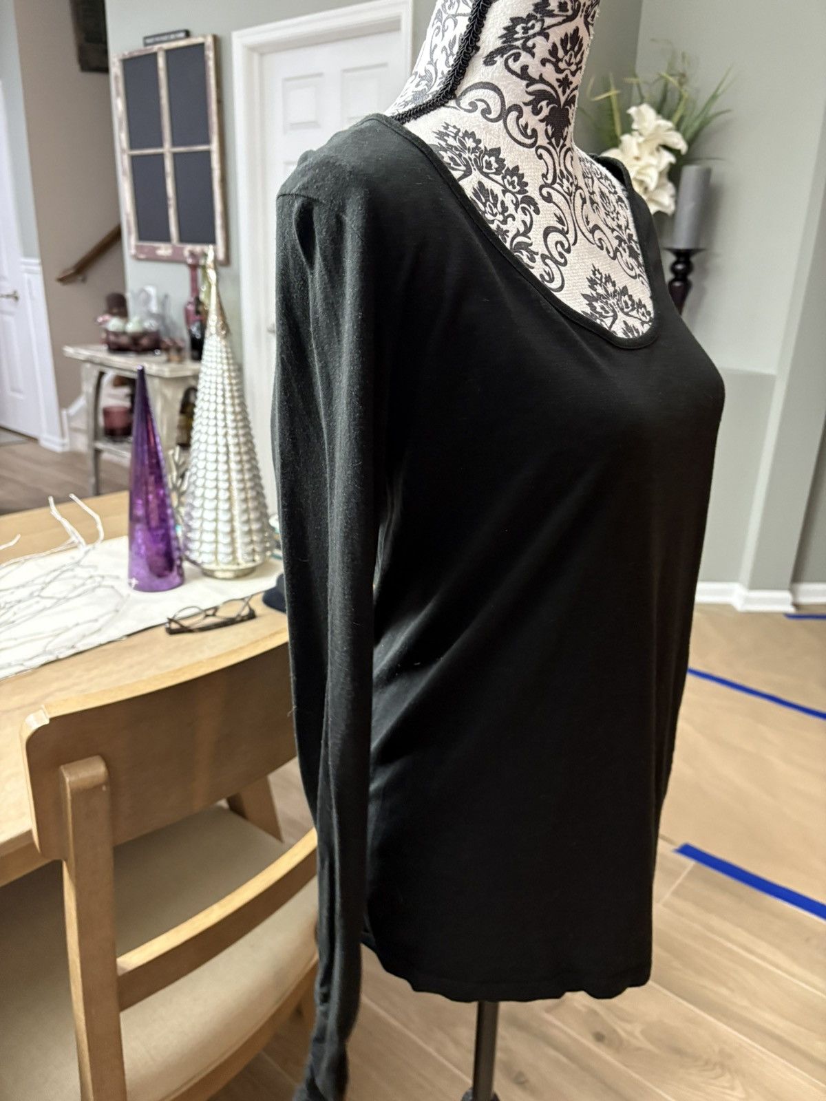 Other Black scoopneck large long sleeve top Size L / US 10 / IT 46 - 3 Thumbnail