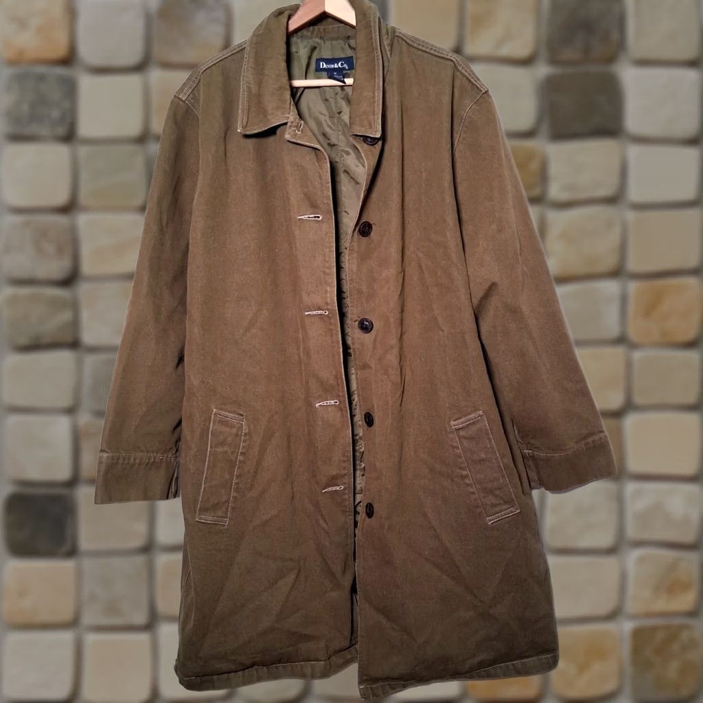 Denim & Co. VINTAGE Denim & Co Trench Coat Jacket Women 1X Army Green Denim Plus Size Trench Coat Jacket Feminine Casual Workwear Military Utility Vintage 1990s Size XL / US 12-14 / IT 48-50 - 1 Thumbnail
