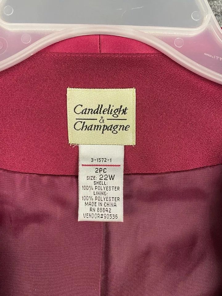 Other Candlelight & Champagne Blazer Women's 22W Burgundy Size 3XL / US 20-22 - 3 Thumbnail