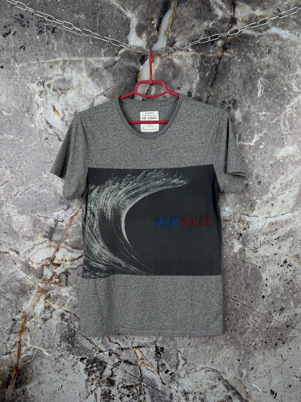 Allsaints Men’s Allsaints New Wave T-Shirt Grey Streetwear Size XS Size US XS / EU 42 / 0 - 1 Thumbnail