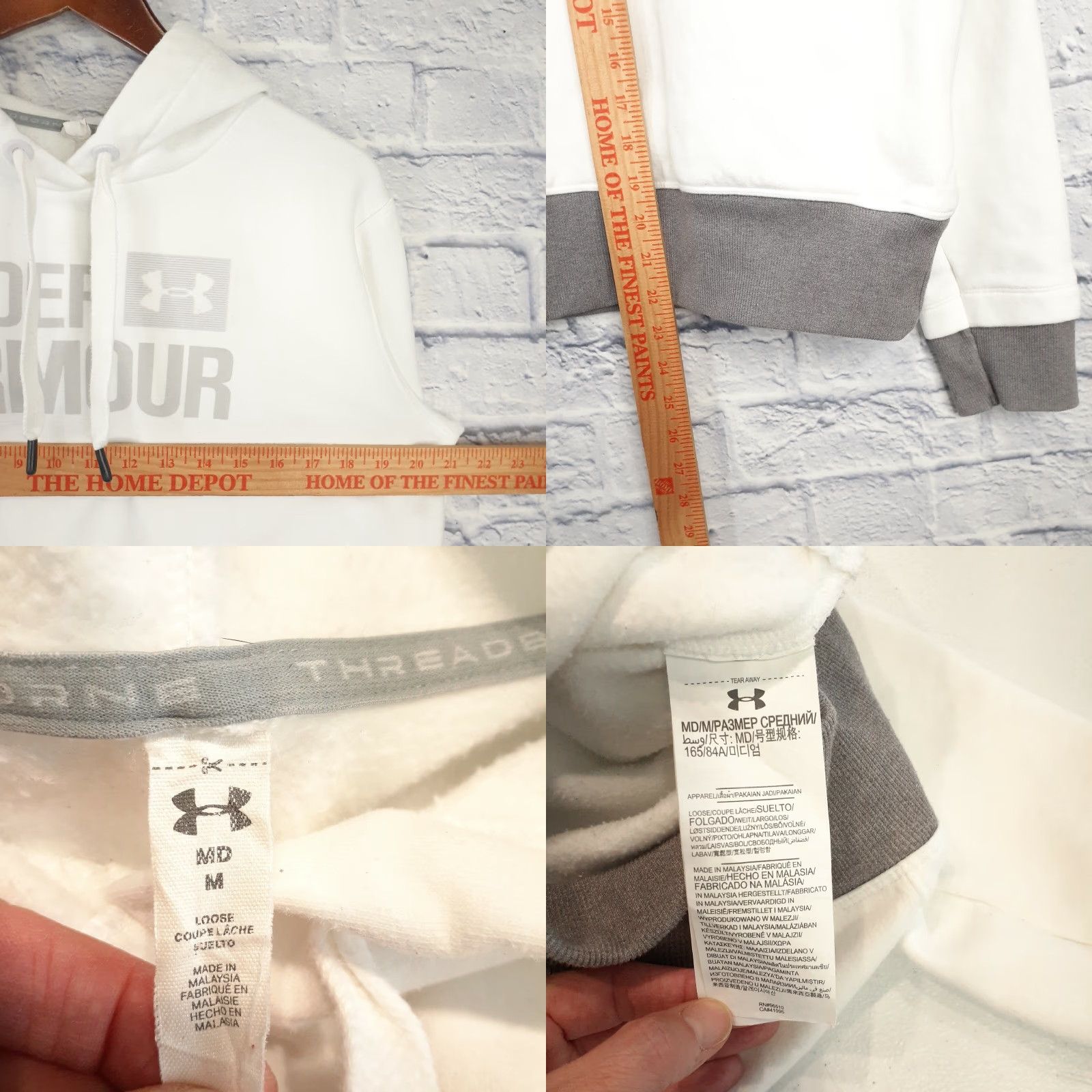 Under Armour Under Armour Hoodie Pullover Spellout Medium White Pockets Women M Size M / US 6-8 / IT 42-44 - 8 Thumbnail