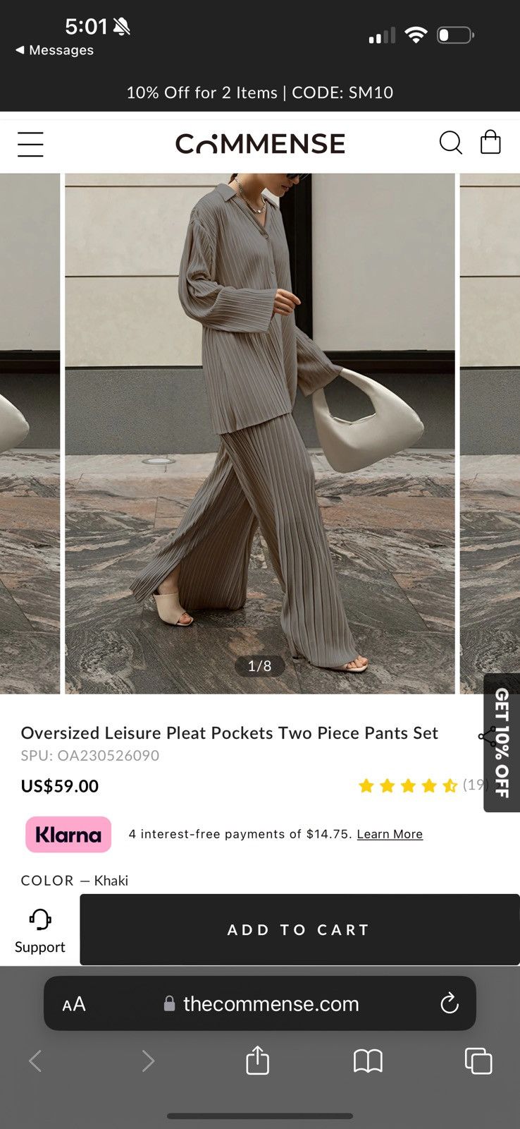 Other COMMENSE Oversized Leisure Pleat Pockets Two Piece Pants Set Size S / US 4 / IT 40 - 1 Thumbnail