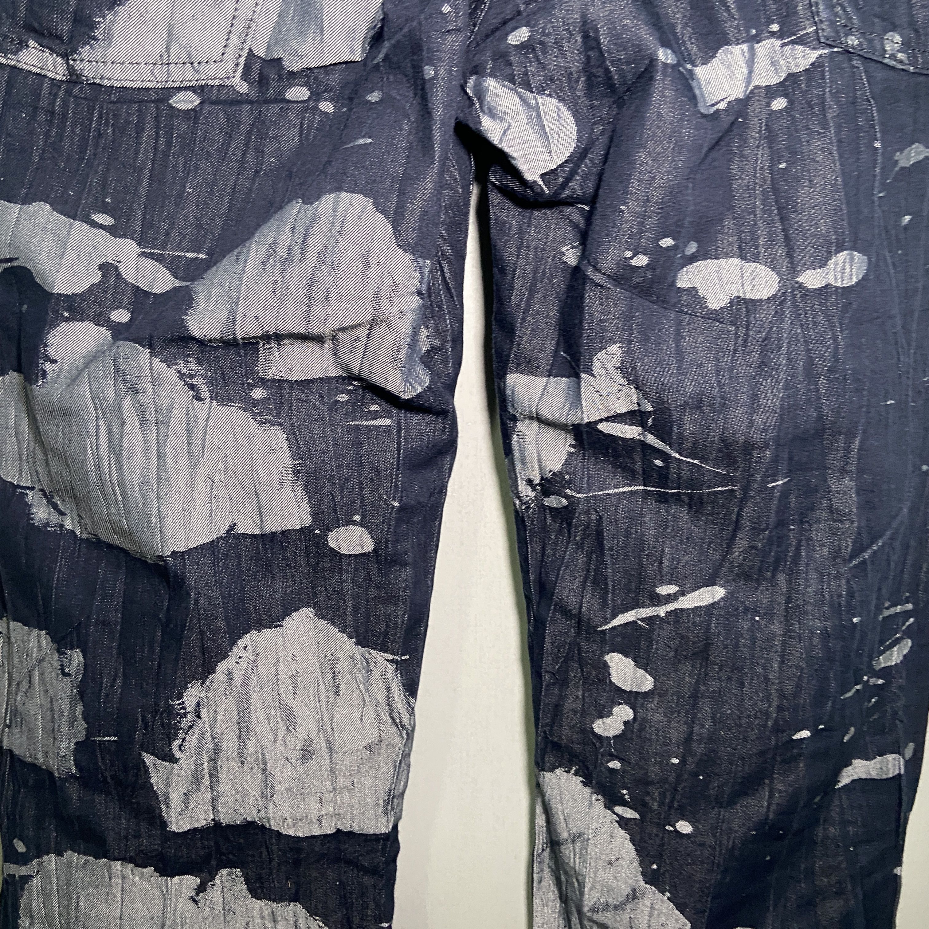 Issey Miyake Issey Miyake Men Paint Splatter Crinkle Denim SS2005 Jeans Size US 36 / EU 52 - 8 Thumbnail