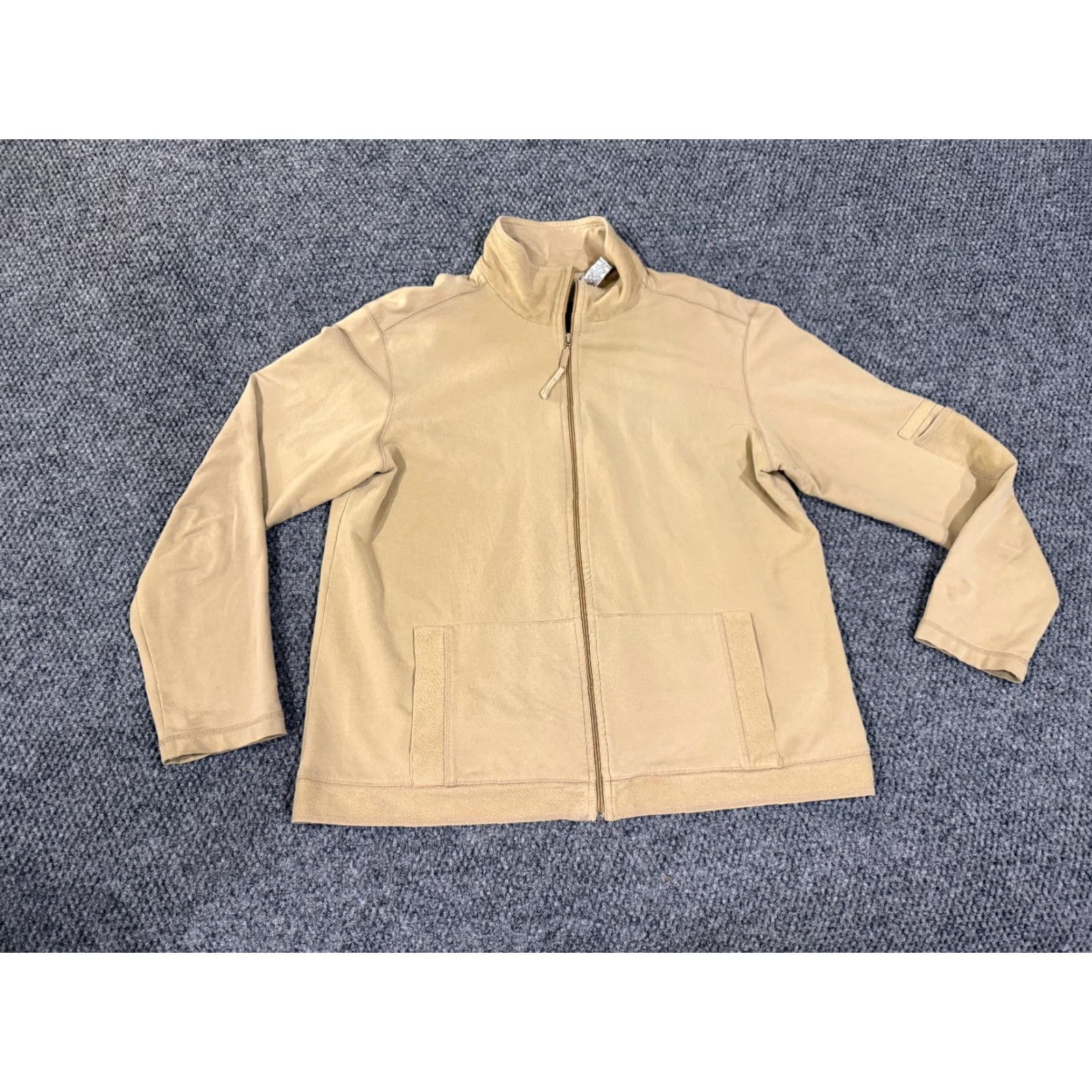 Vintage Chicos Jacket Womens 2 Tan Full Zip Long Sleeve Stretch Casual Medium Regular Size XS / US 0-2 / IT 36-38 - 2 Thumbnail