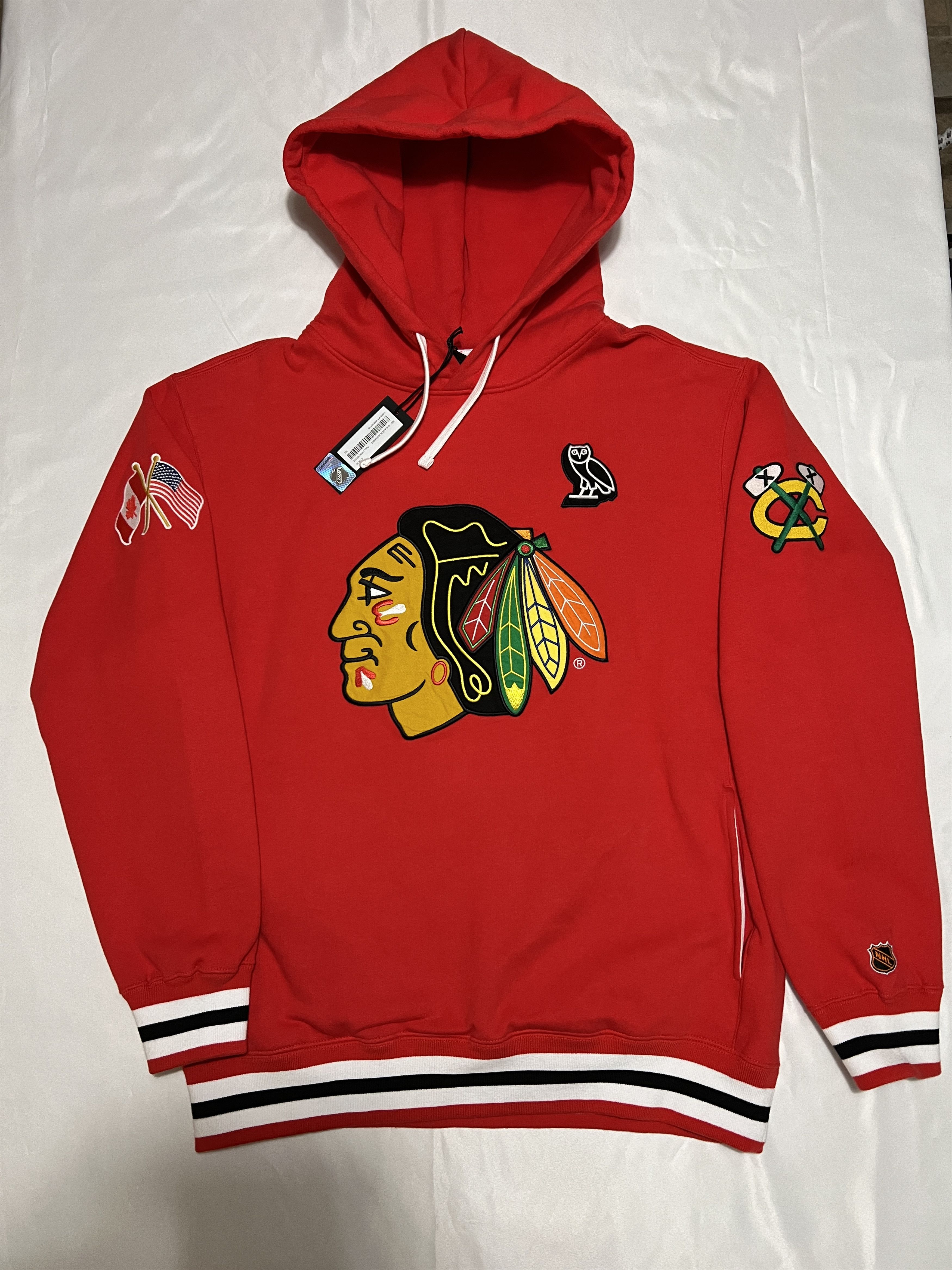 Chicago Blackhawks Superior Lace Hoodie. good By OTS Size S NWT