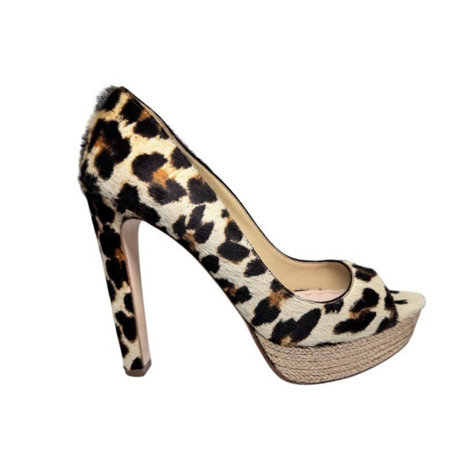 Miu Miu $995 MIU MIU PONYHAIR LEOPARD PLATFORM PUMPS SHOES 41 Size US 10.5 / IT 40.5 - 1 Thumbnail