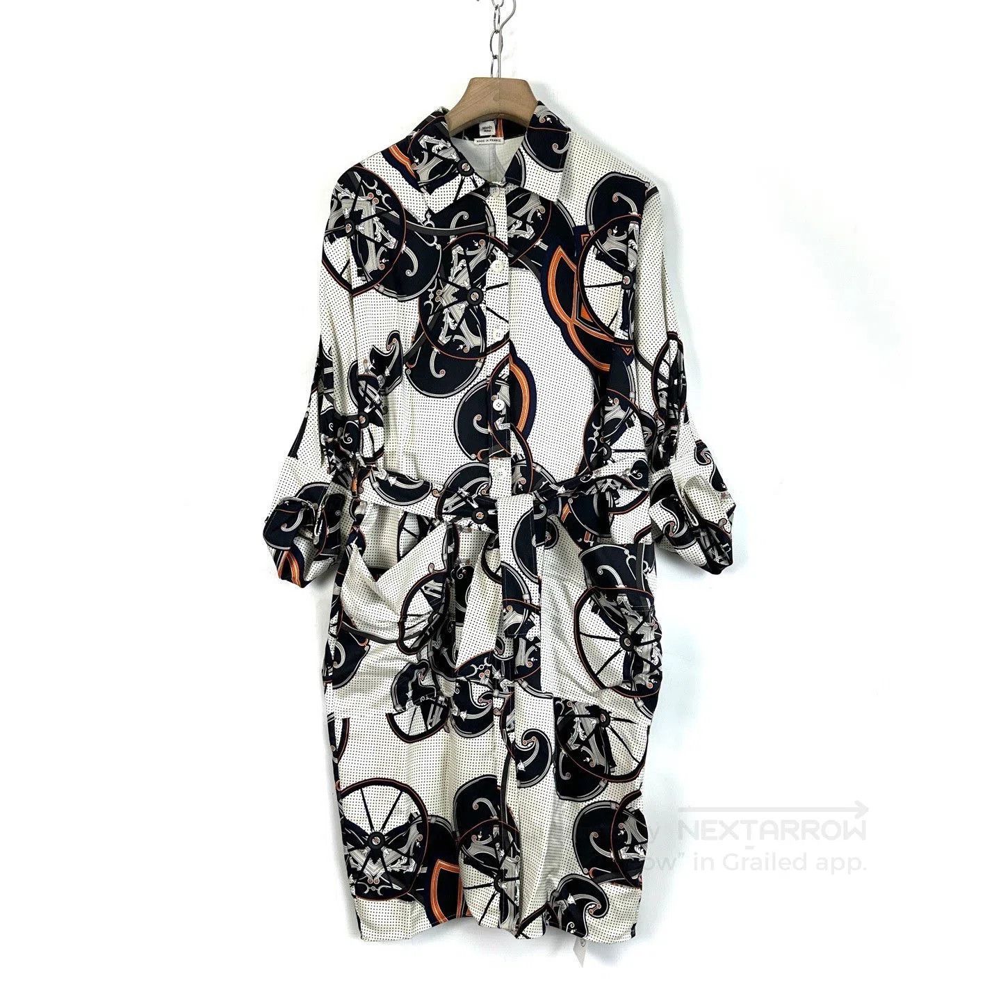 Hermes Hermes Women's Carriage Print Silk Dress. Size S / US 4 / IT 40 - 1 Thumbnail