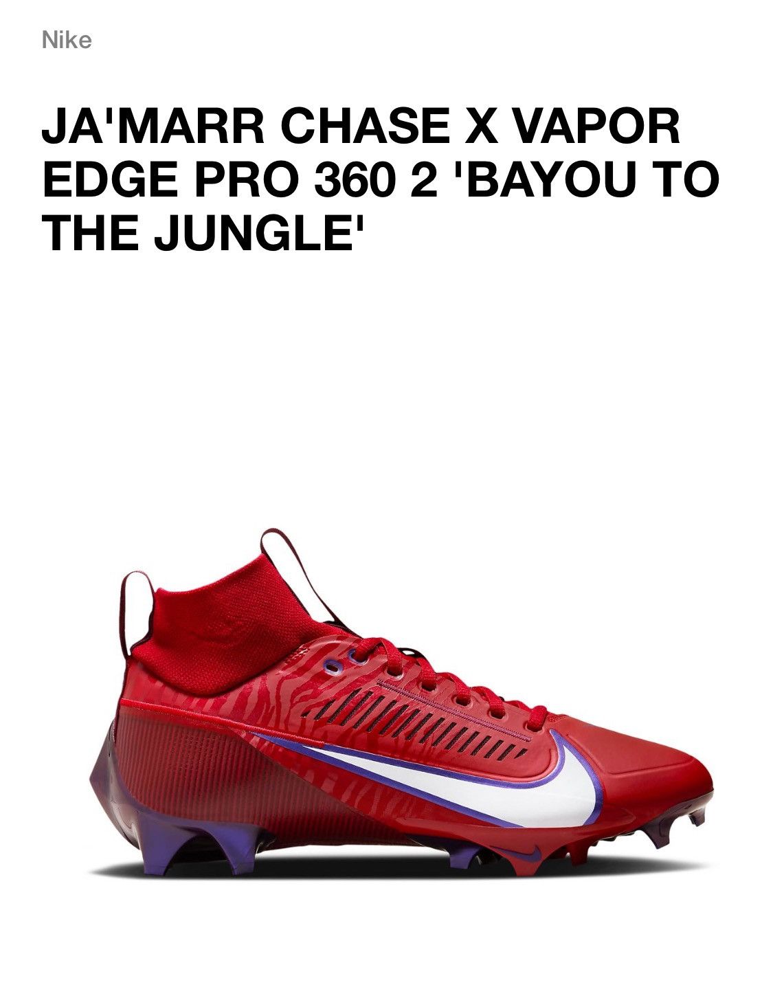 NO BOX FOOTBALL JA'MARR CHASE X 360 2 'BAYOU TO THE JUNGLE'