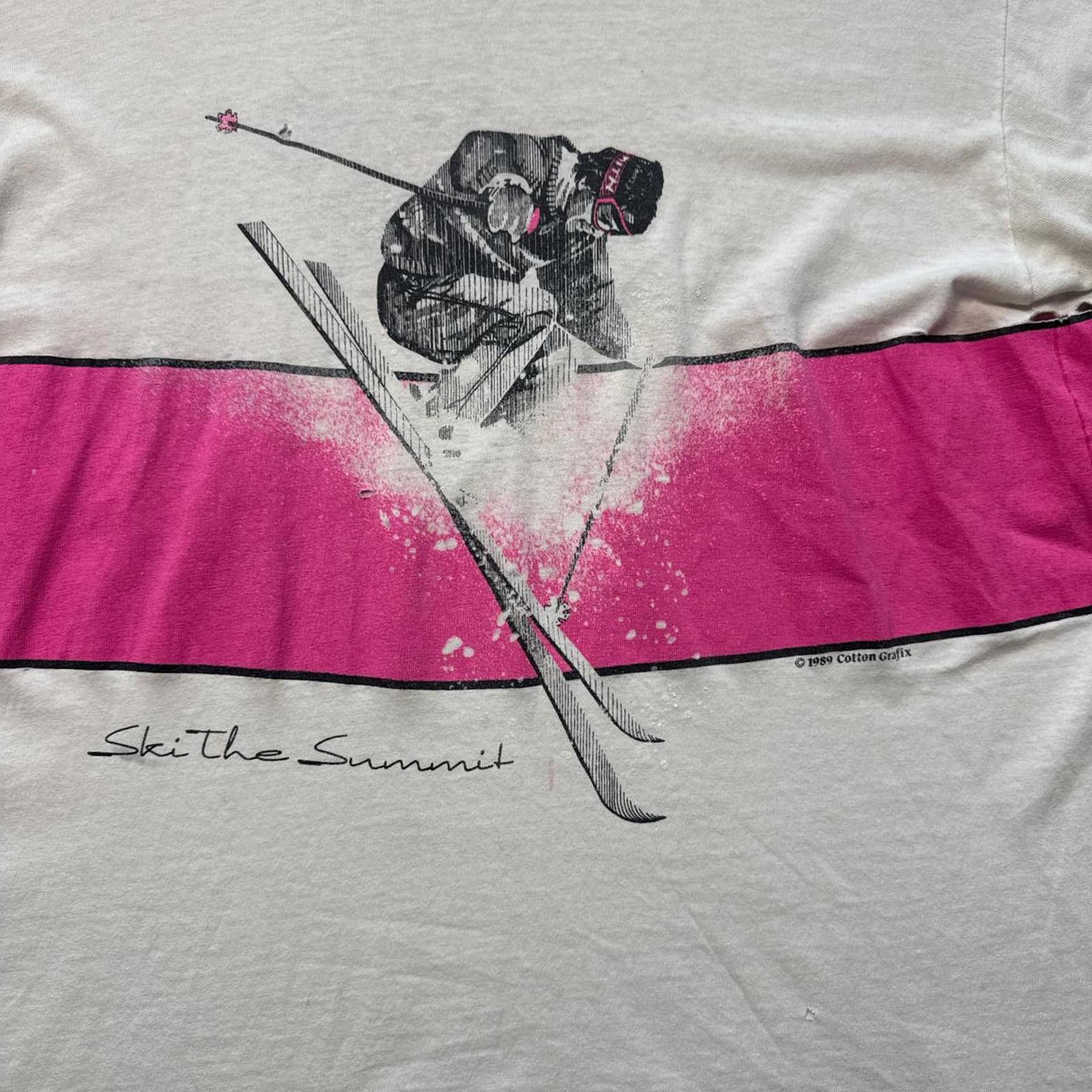 Other Ski The Pink Snow Vintage 80's Single Stitch 1989 T-Shirt Size US XL / EU 56 / 4 - 3 Thumbnail