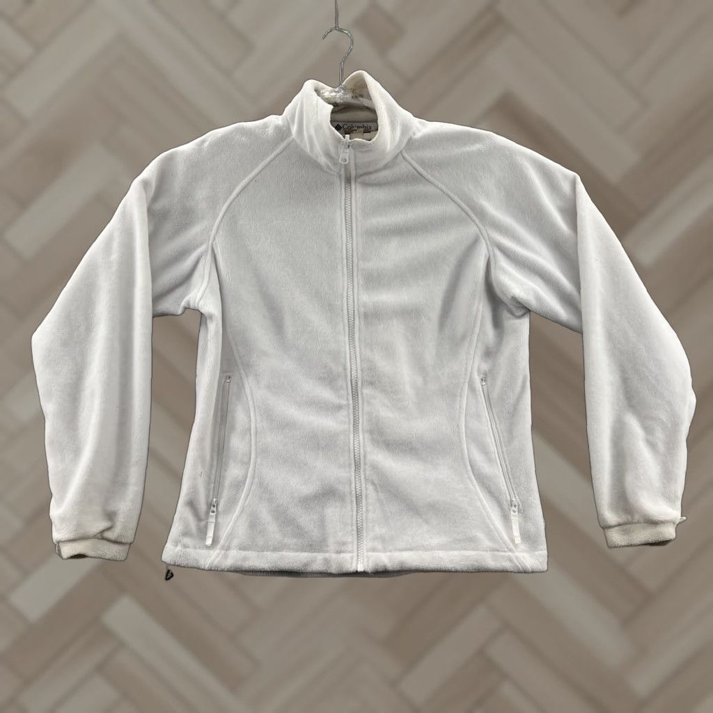 Vintage Columbia Jacket Womens M White Full Zip Fleece Basic Jacket Size M / US 6-8 / IT 42-44 - 1 Thumbnail