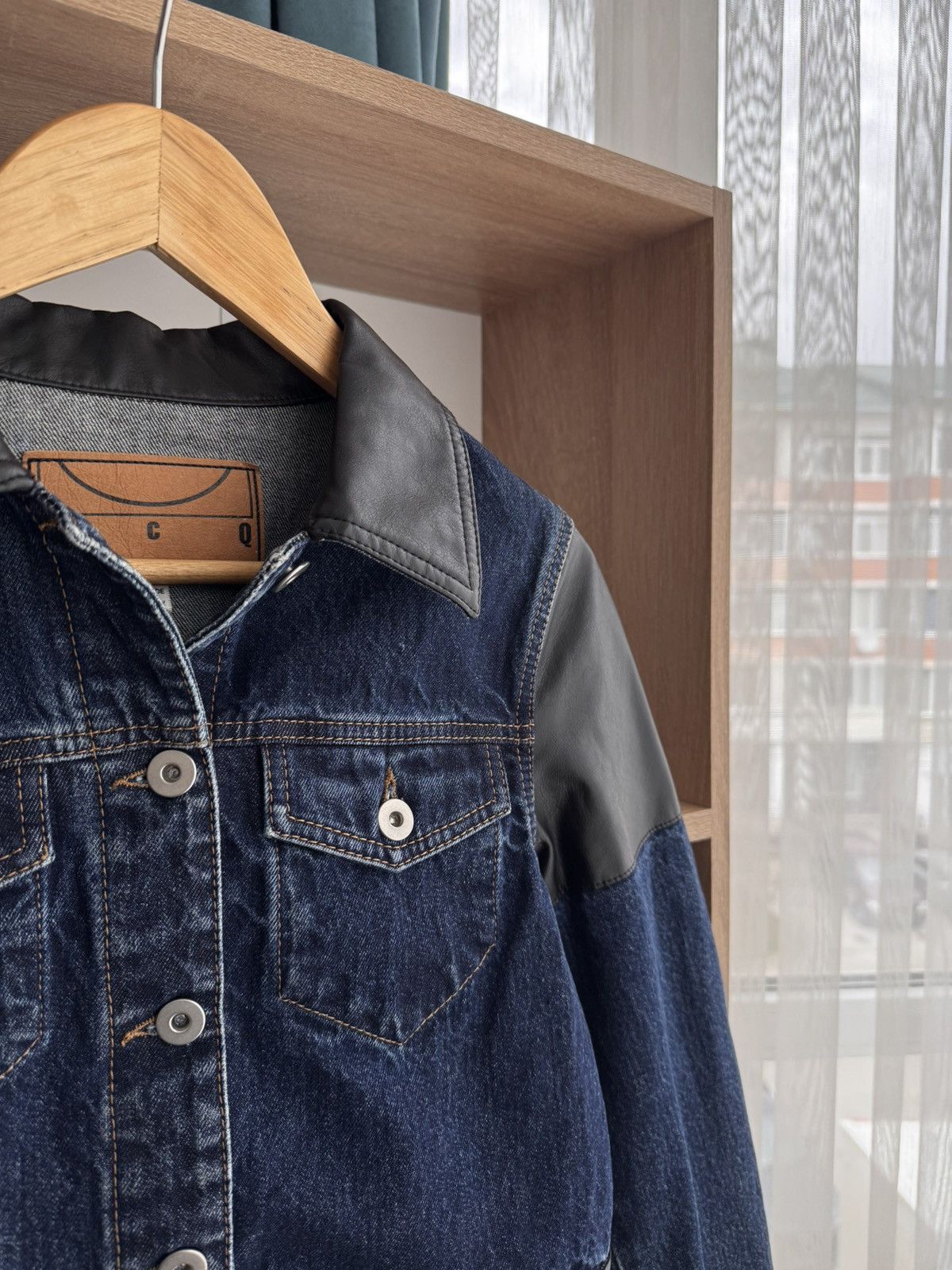Alexander McQueen × MCQ × McQ Alexander McQueen MCQ by Alexander Mcqueen W' Cropped Leather-Paneled Jacket Size S / US 4 / IT 40 - 4 Thumbnail