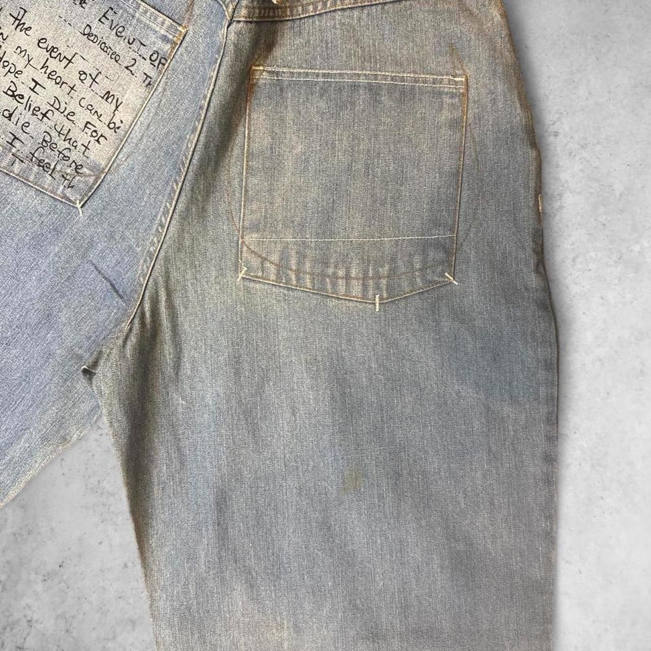 Makaveli VTG Makaveli Tupac 2Pac 90s Hip Hop Wide Leg Denim Poem Size US 33 - 6 Thumbnail