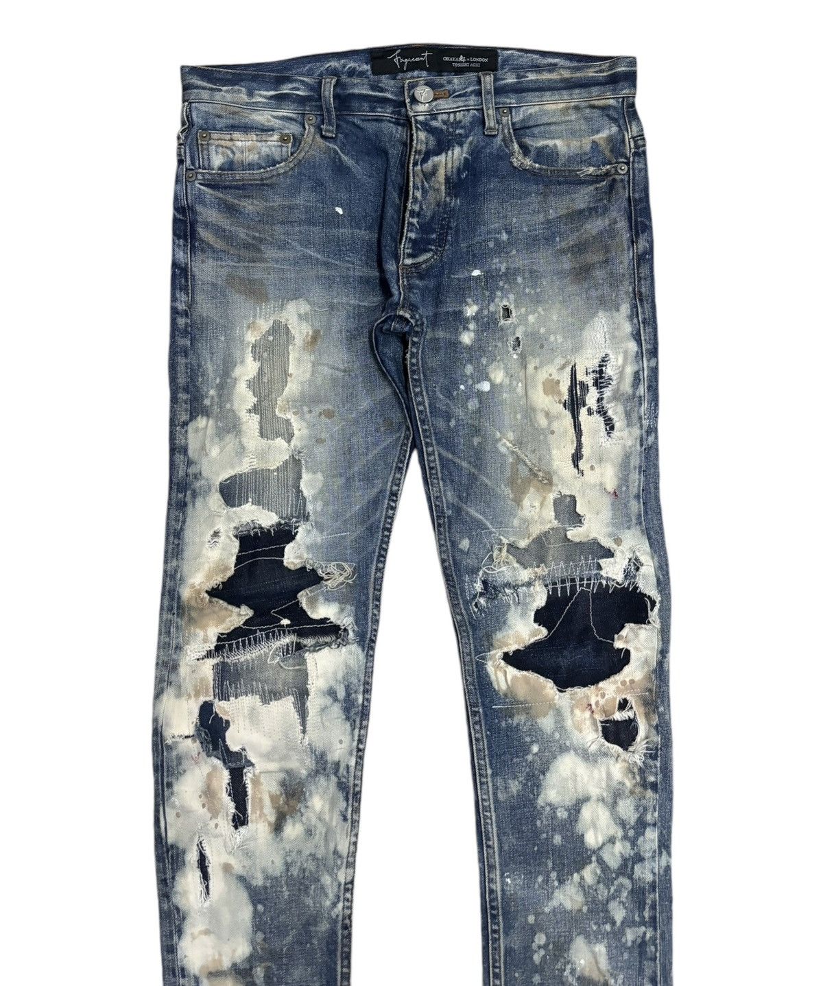 Fagassent Toshiki Aoki 🔥 Fagassent Toshiki Aoki RIPPED PATCHWORK DISTRESSED DENIM Size US 33 - 3 Thumbnail