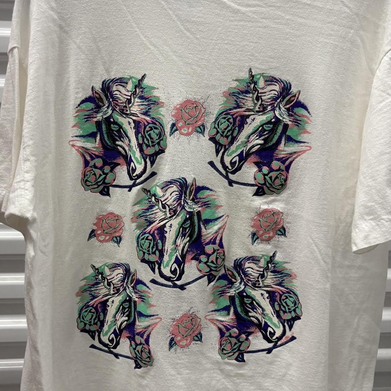 Vintage Vintage 90s Unicorn Single Stitch Tee Size US XL / EU 56 / 4 - 4 Thumbnail