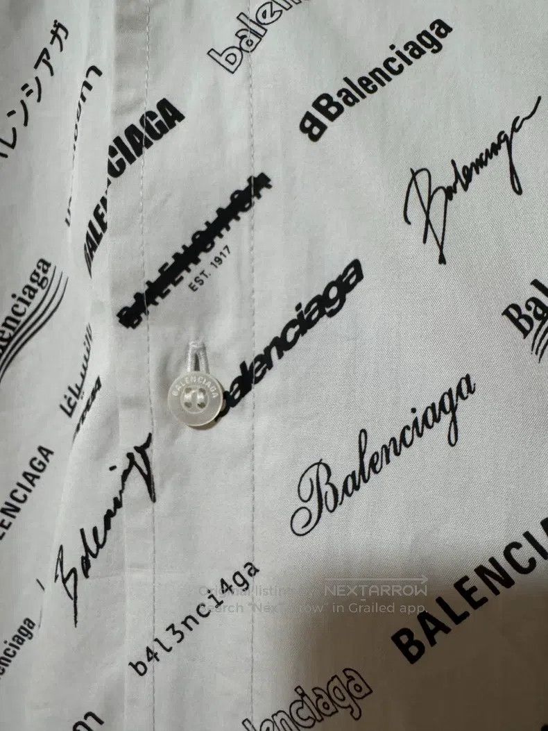 Balenciaga Balenciaga White bullet screen full print long dress, robe Size XS / US 0-2 / IT 36-38 - 3 Thumbnail