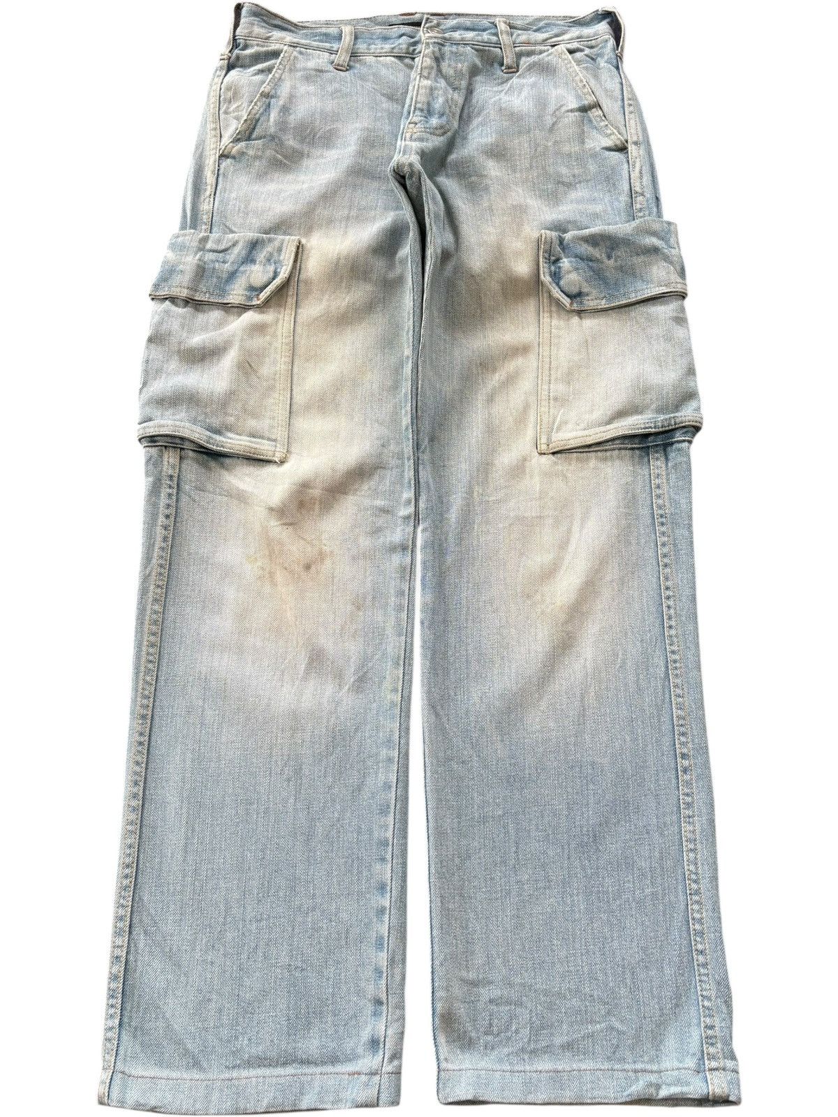 Global Work Vintage Japanese Brand Faded Wash Loose Cargo Jeans Size US 29 - 1 Thumbnail