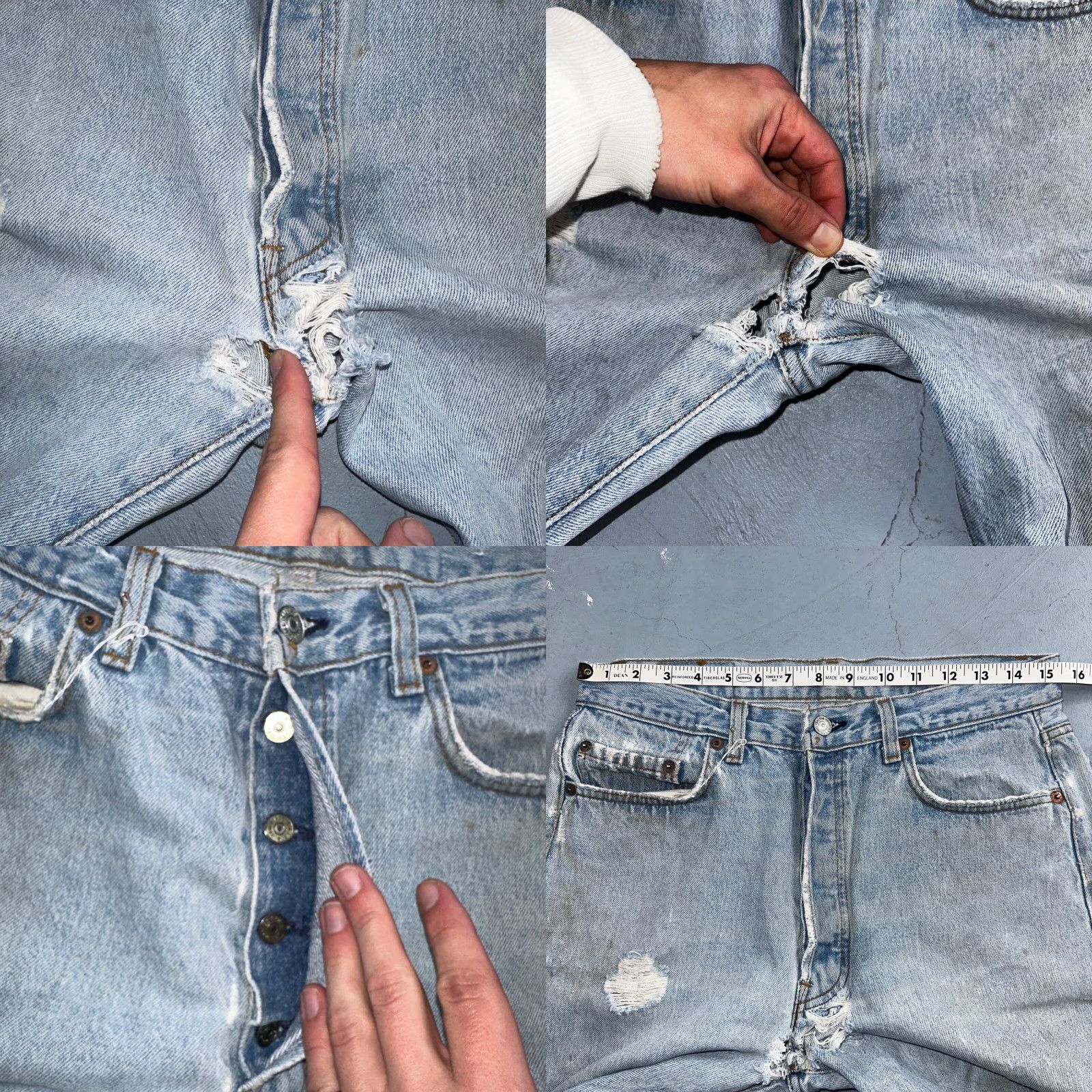 Levi's VINTAGE Levi's 501 Jeans Straight 34x36 Blue Light Wash 80s USA Mens Size US 34 / EU 50 - 8 Thumbnail