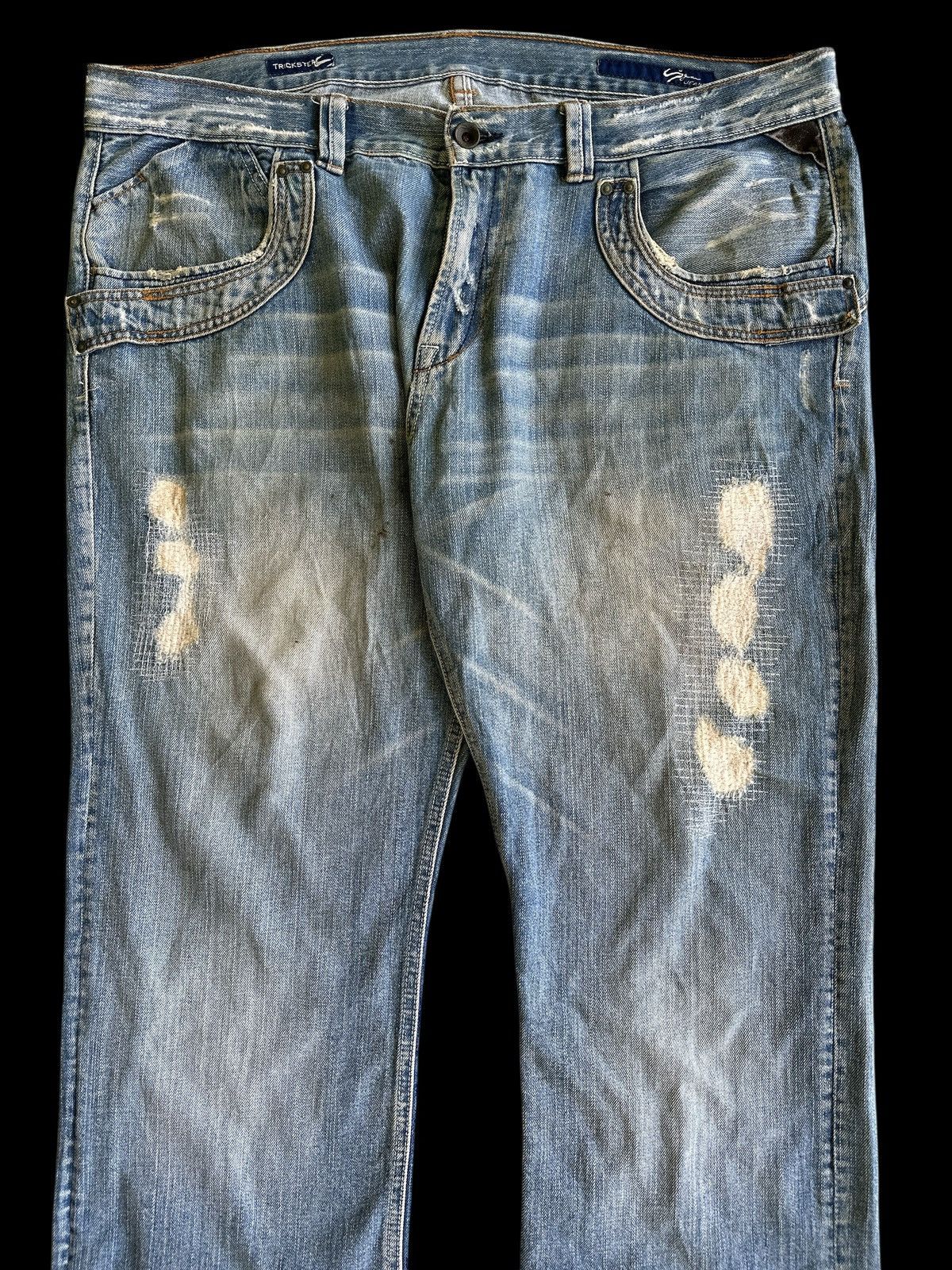 Denime × Japanese Brand × Vintage Vintage Distress Denim Over Size 💥 Size US 42 / EU 58 - 2 Thumbnail