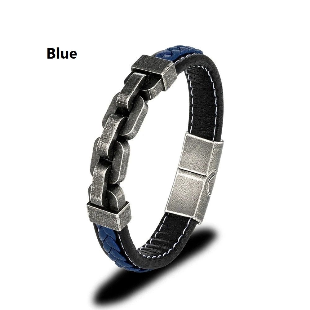 Other Chain Leather Bracelet Accessories Cuff Gift For Him Size ONE SIZE - 11 Thumbnail