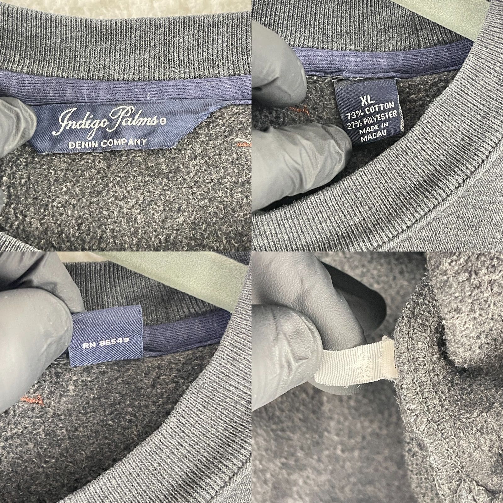 Vintage Indigo Palms Gray Crew Neck Pullover Sweater Mens XL Long Sleeve Knit Casual Size US XL / EU 56 / 4 - 8 Thumbnail