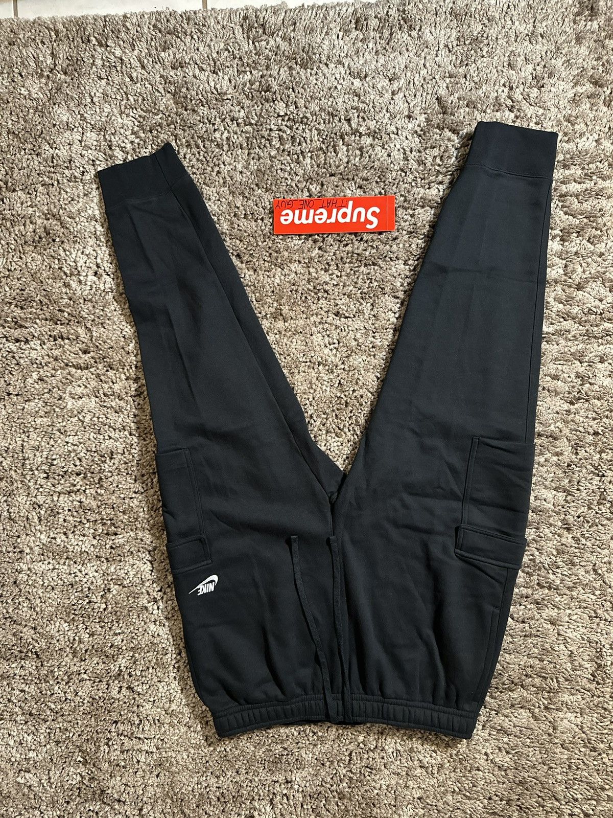 Designer × Nike Nike Black Swoosh Joggers Black Size US 34 / EU 50 - 2 Thumbnail