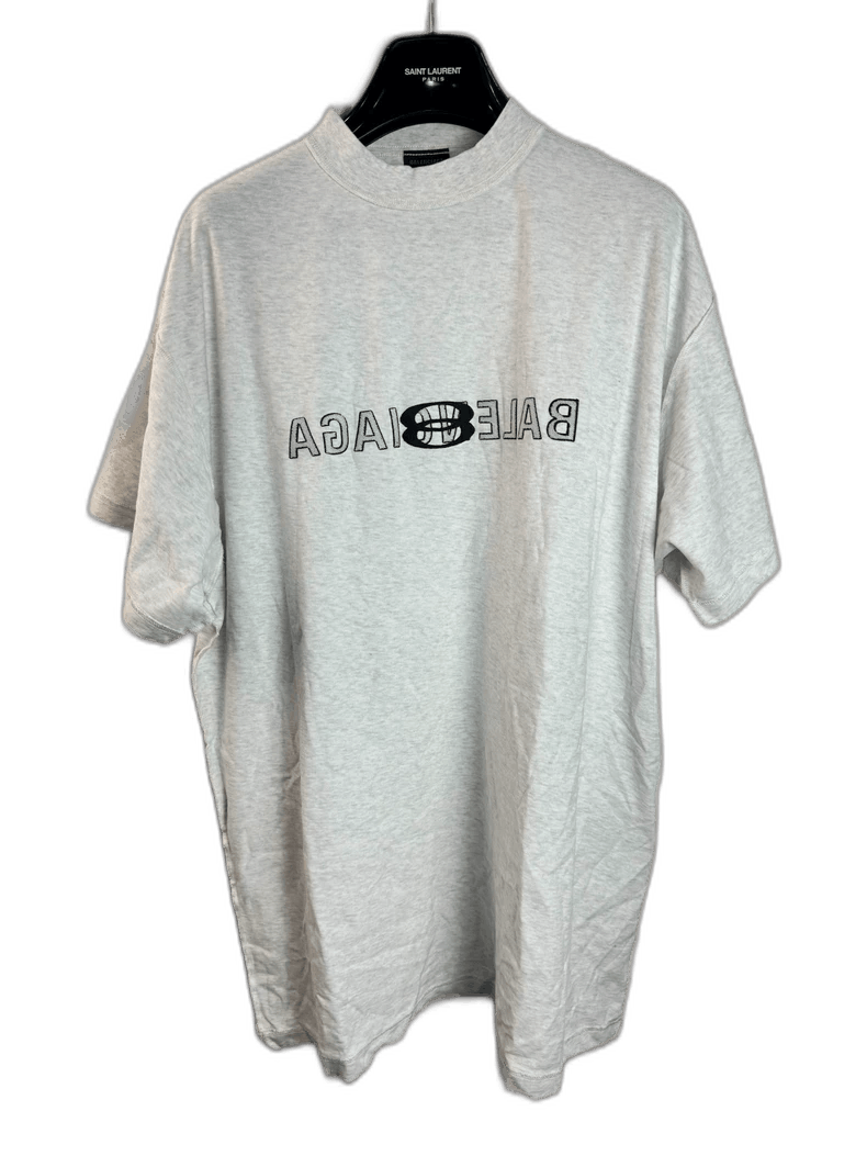 Balenciaga Balenciaga Gray Logo Embroidered Short Sleeve Tee Size US M / EU 48-50 / 2 - 1 Thumbnail