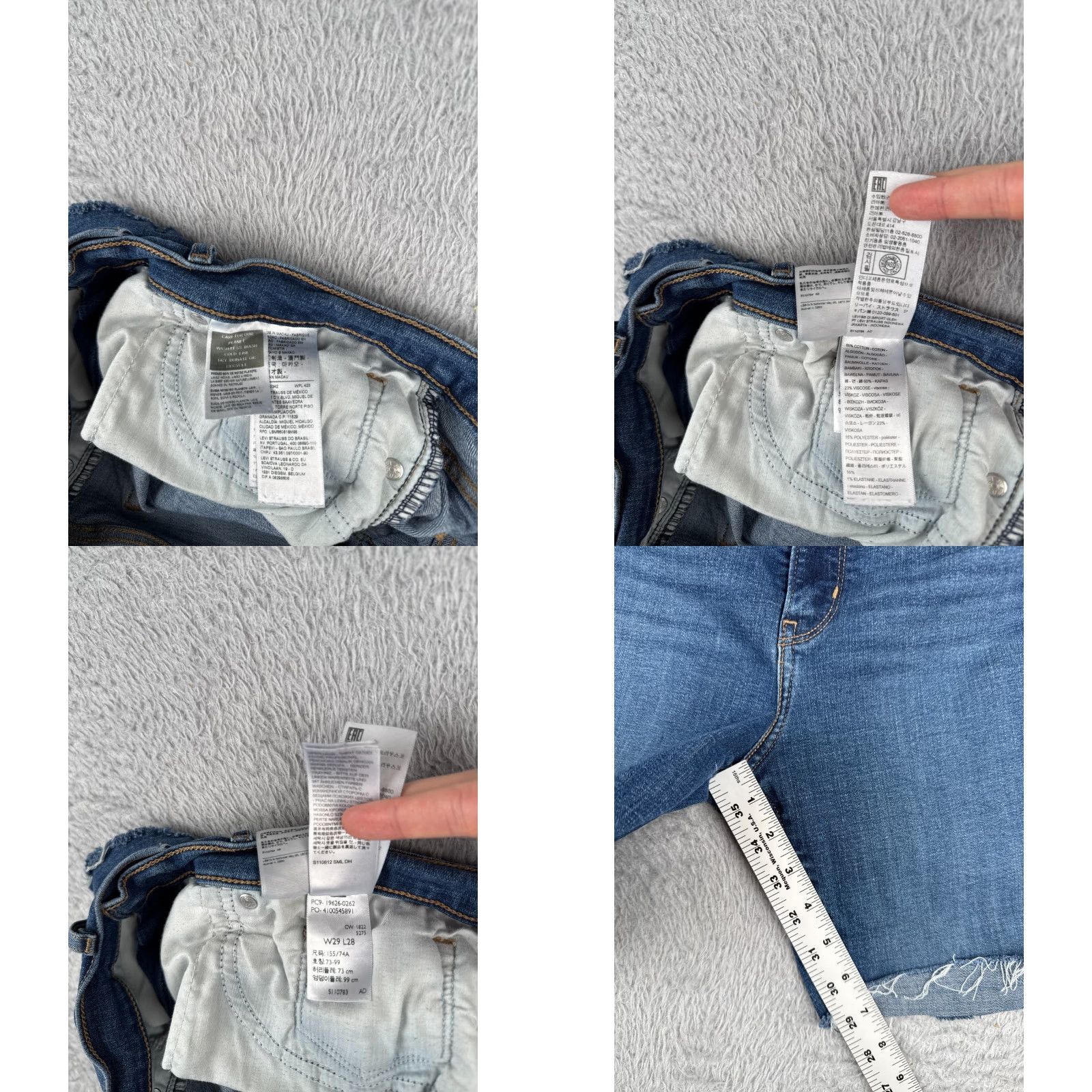 Levi's Levi's Shorts Women 29 Blue Cut Off 514 Medium Wash Cotton Blend Zip Fly 29x7 Size 29" - 8 Thumbnail