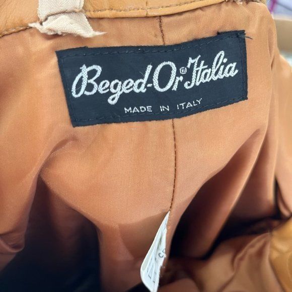 Leather × Vintage Beged - Or Italia Leather Pants High Waist Pleated Size 26" / US 2 / IT 38 - 10 Thumbnail