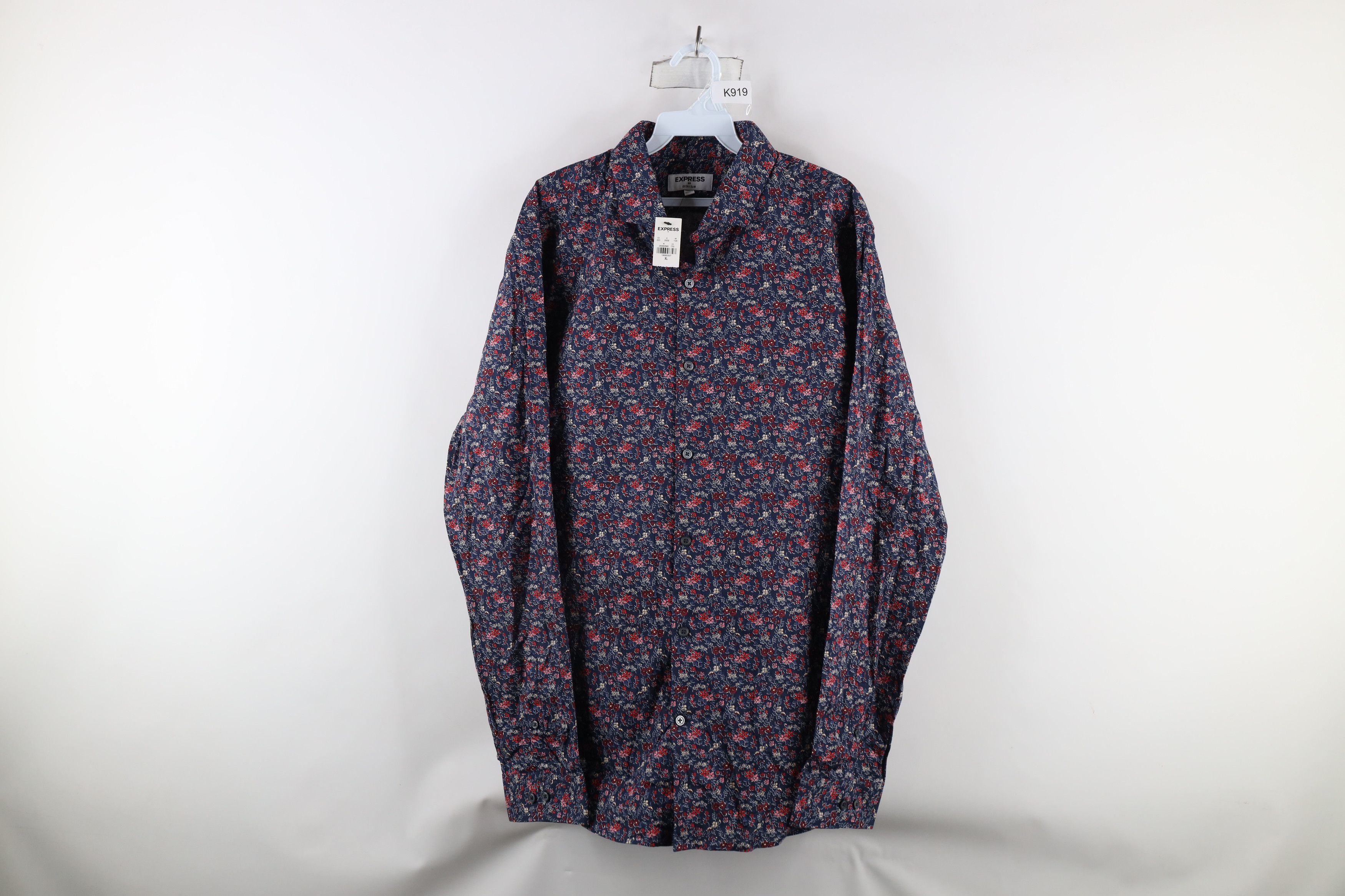 Express × Vintage New Express Fit Rainbow Flower All Over Print Button Shirt Size US XL / EU 56 / 4 - 1 Thumbnail
